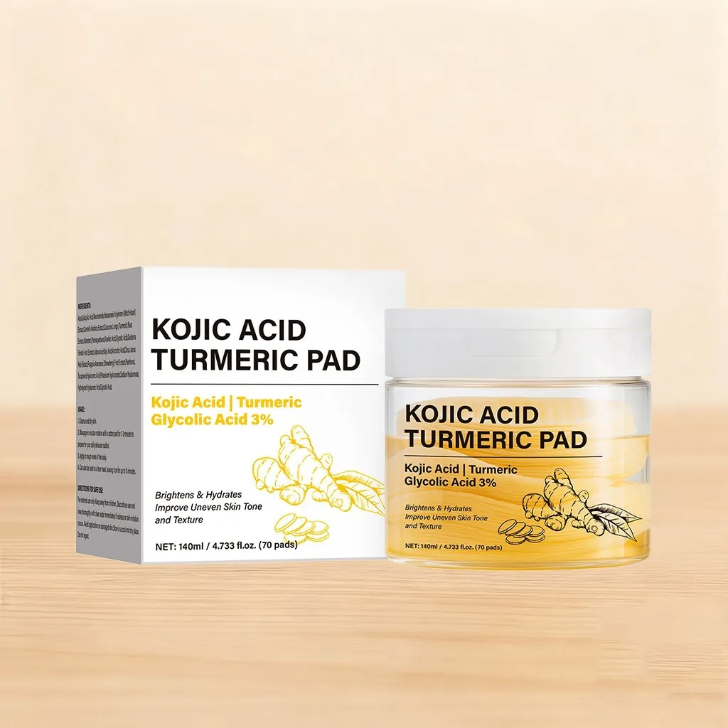 Kojisäure Kurkuma Reinigende Gesichtspads Aufhellende Hydratisierende Peeling Gesichtspflege Reinigungspads Für Alle Hauttypen
