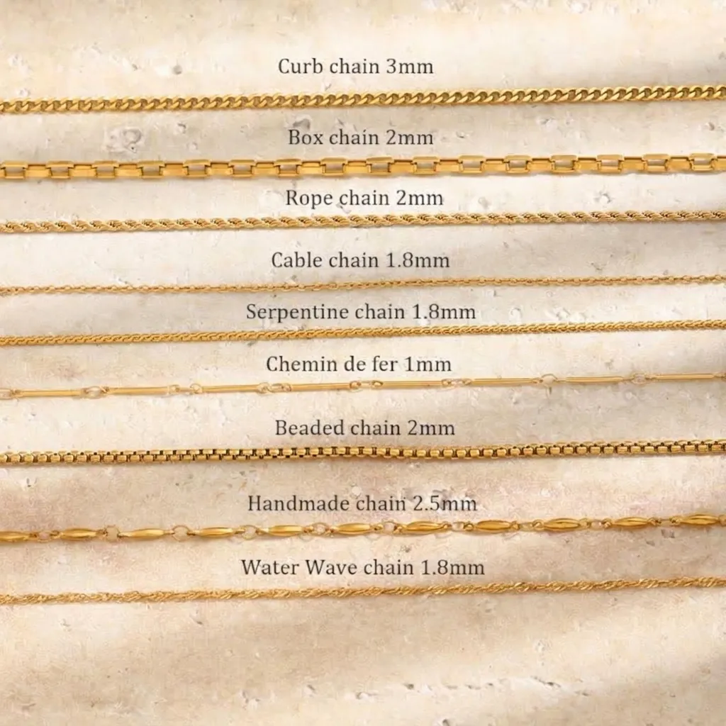 Stainless Steel 18K Gold Plated Chain Necklace Women Minimalist PVD Plated Clavicle Jewelry Waterproof Everyday Accessory