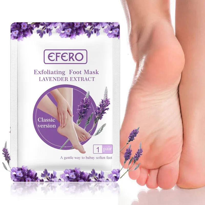 EFERO Mascarilla Exfoliante para Pies de Lavanda Pelado de Piel Muerta Suavizado de Queratina Extracto de Lavanda para Pies Suaves