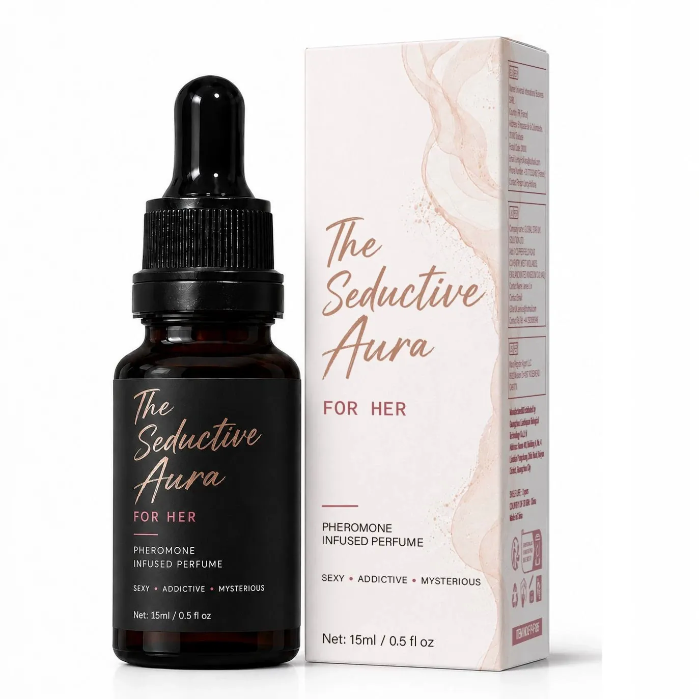 Parfum aux Phéromones pour Femmes Flacon en Verre Brun Fragrance Séduisante Longue Durée pour Rencontres Fêtes Arôme de Charme