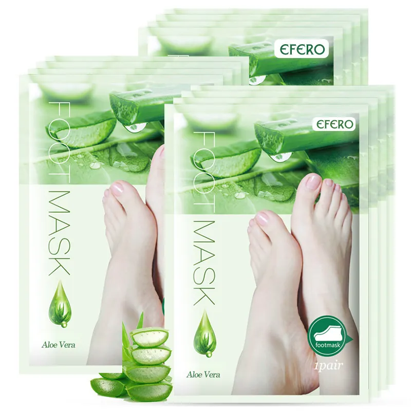 Exfoliating Foot Peel Mask Aloe Vera Rose Lavender Feet Mask For Dead Skin Calluses Moisturizing Peeling Foot Care Mask