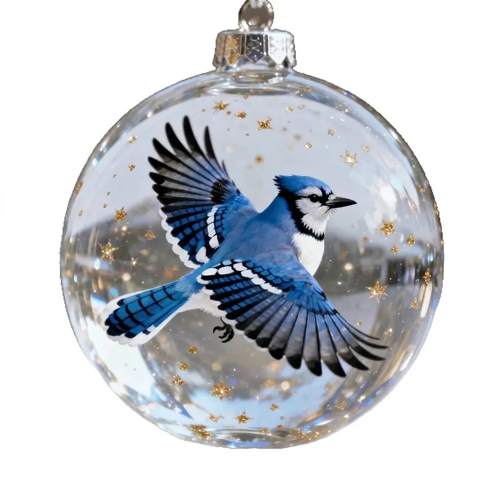 Nature Oiseaux Chat Cristal Look Verre Balle Ornement Suspendu ABS Transparent Sphère Décorative Pour Noël Fête Maison Décor