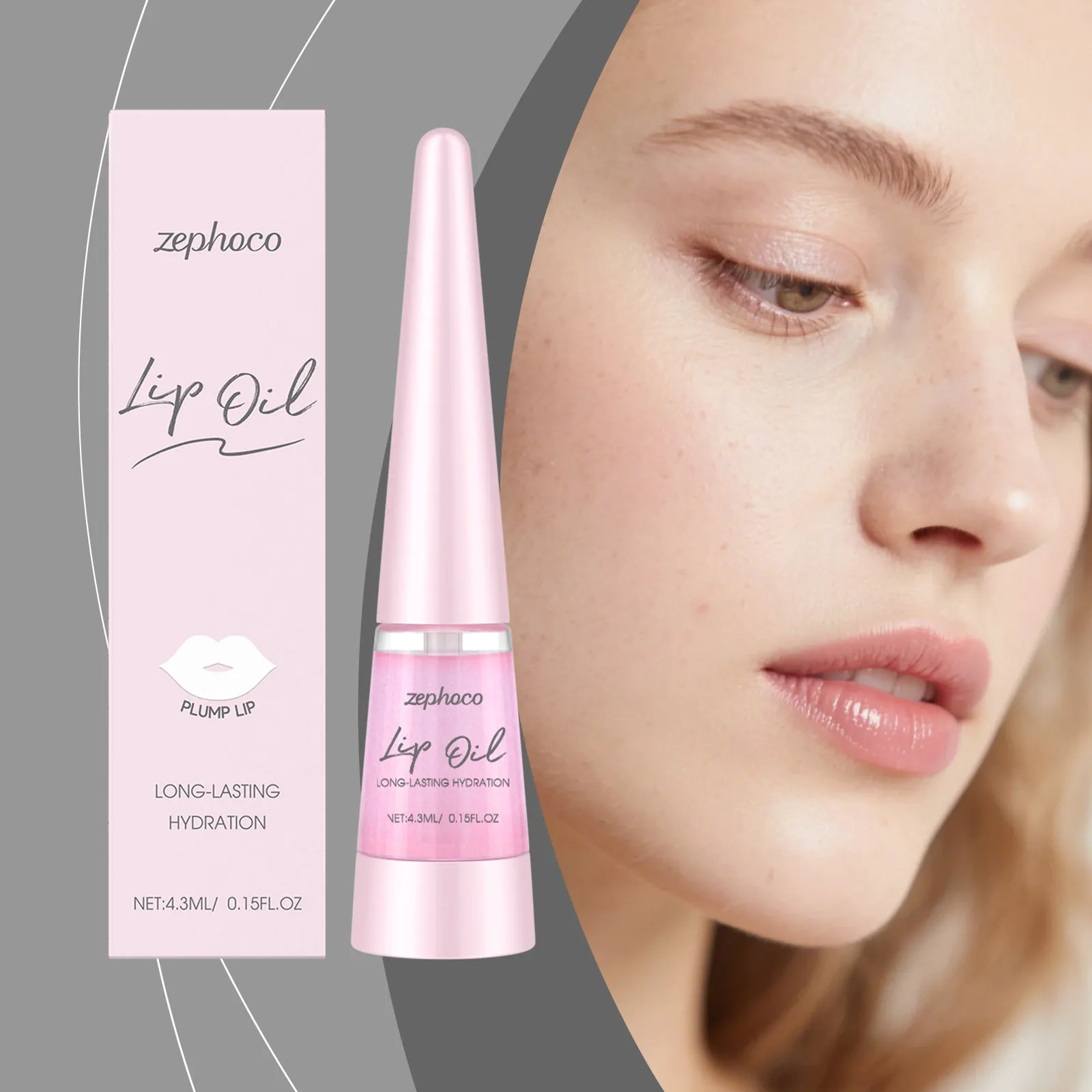 zephoco Olio Labbra Nutriente Idratante a Lunga Durata Lucidalabbra Rimpolpante Balsamo Labbra Levigante Per Donna