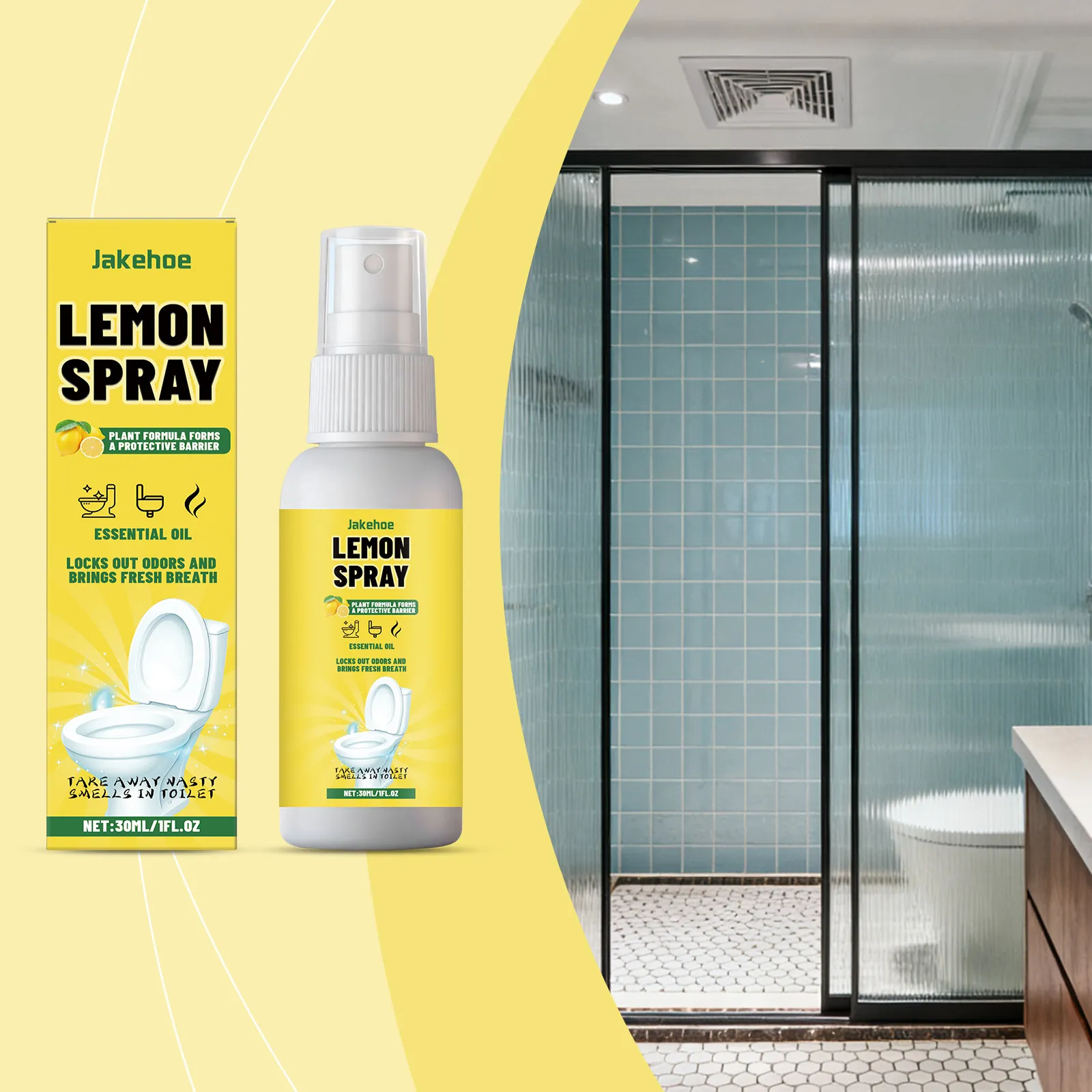 JAKEHOE Citroengeur Toiletspray Deodorant Plantaardige Luchtverfrisser Geurneutralisator Geurdeodorant Voor Badkamer Huis