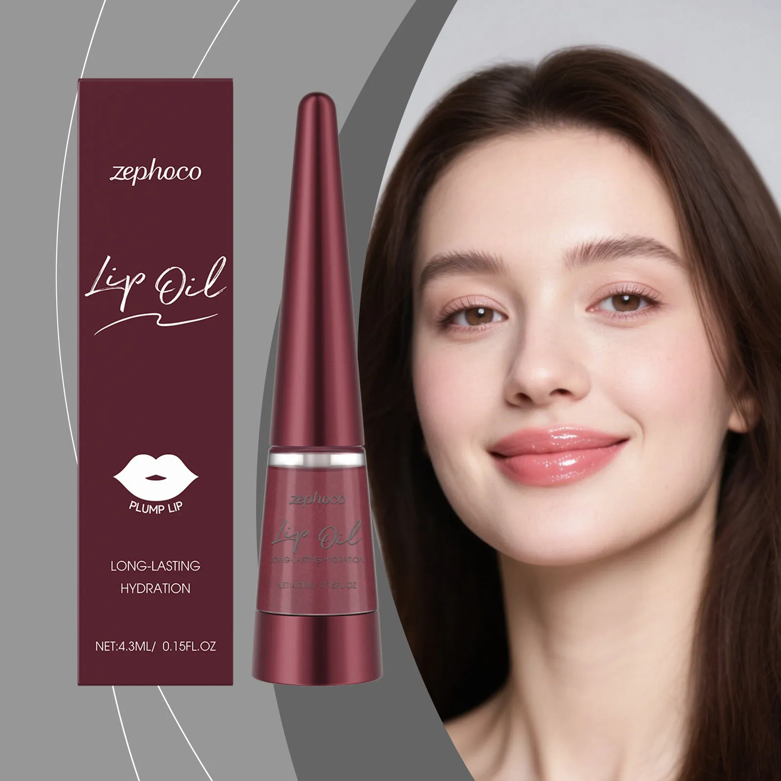 Zephoco Olio Labbra Nutriente Rosso Idratazione a Lunga Durata Rimpolpante Gloss Cura delle Labbra per Donne Cura Quotidiana
