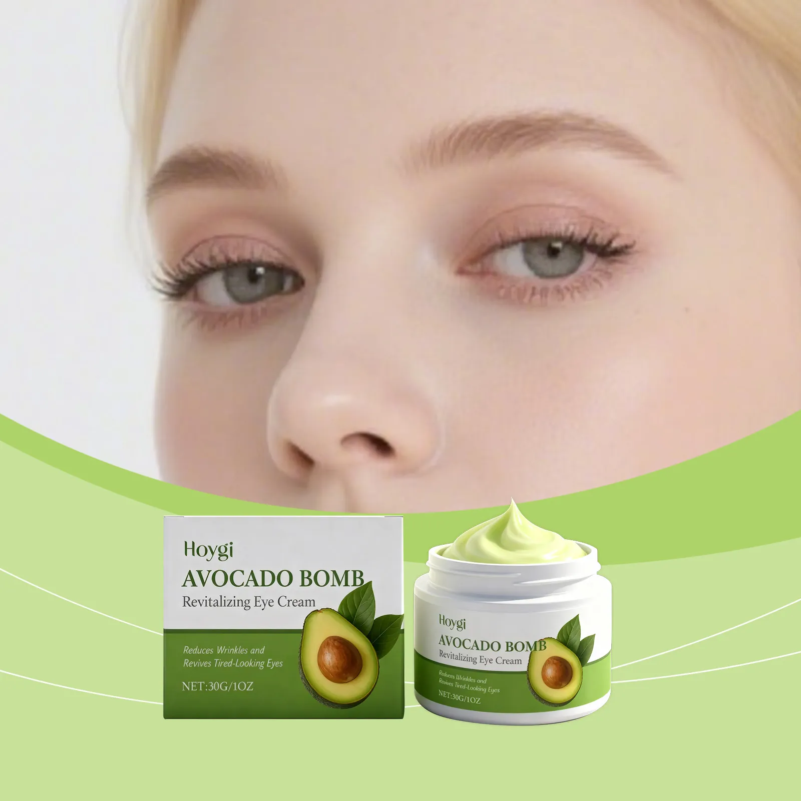 Hoygi Avocado Bomb Revitaliserende Oogcrème Hydraterend Vochtinbrengend Voedend Gladmakend Anti-Rimpel Oogverzorging