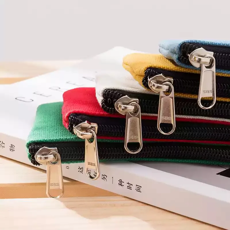 Mini Leinwand Münzbörse Tragbare Brieftasche Mit Reißverschluss Für Studenten Einfarbig Minimalistische Aufbewahrungstasche