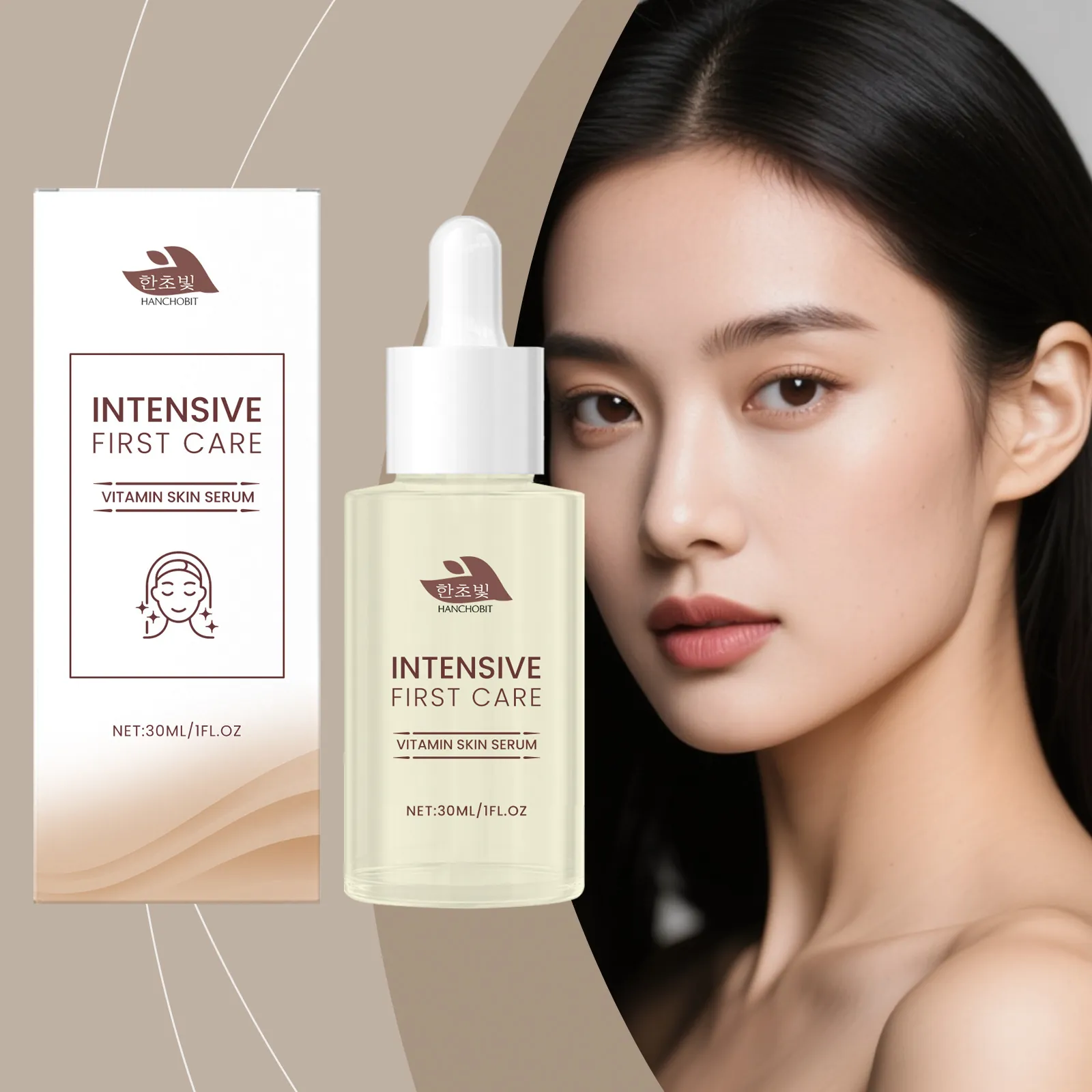 Hanchobit Intensive First Care Siero Viso alla Vitamina Idratante Umidificante Antirughe Levigante Essenza Viso Cura della Pelle