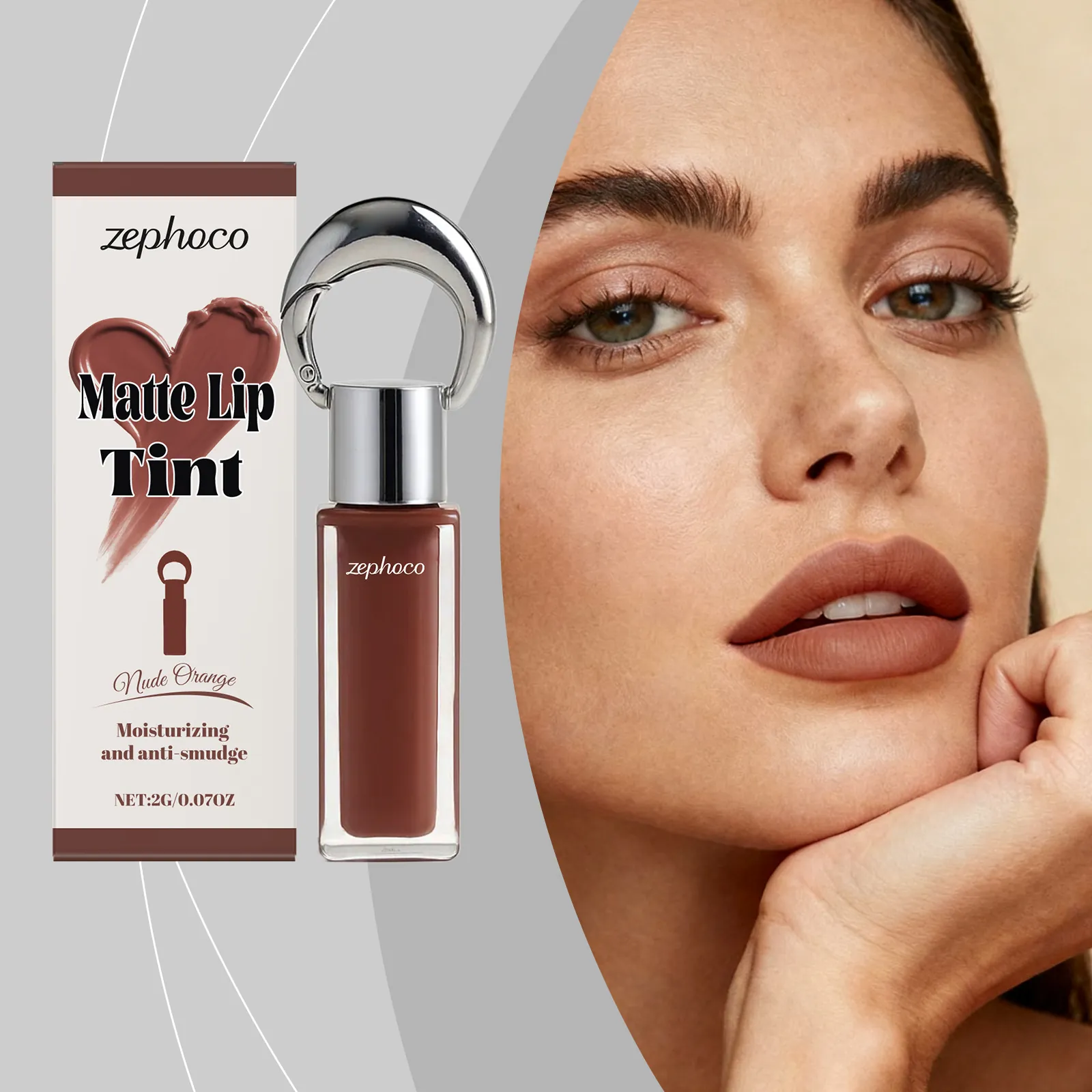 Zephoco Tinta per Labbra Opaca Setosa Idratante Impermeabile Lunga Durata Texture Mousse Trucco Labbra per Donna