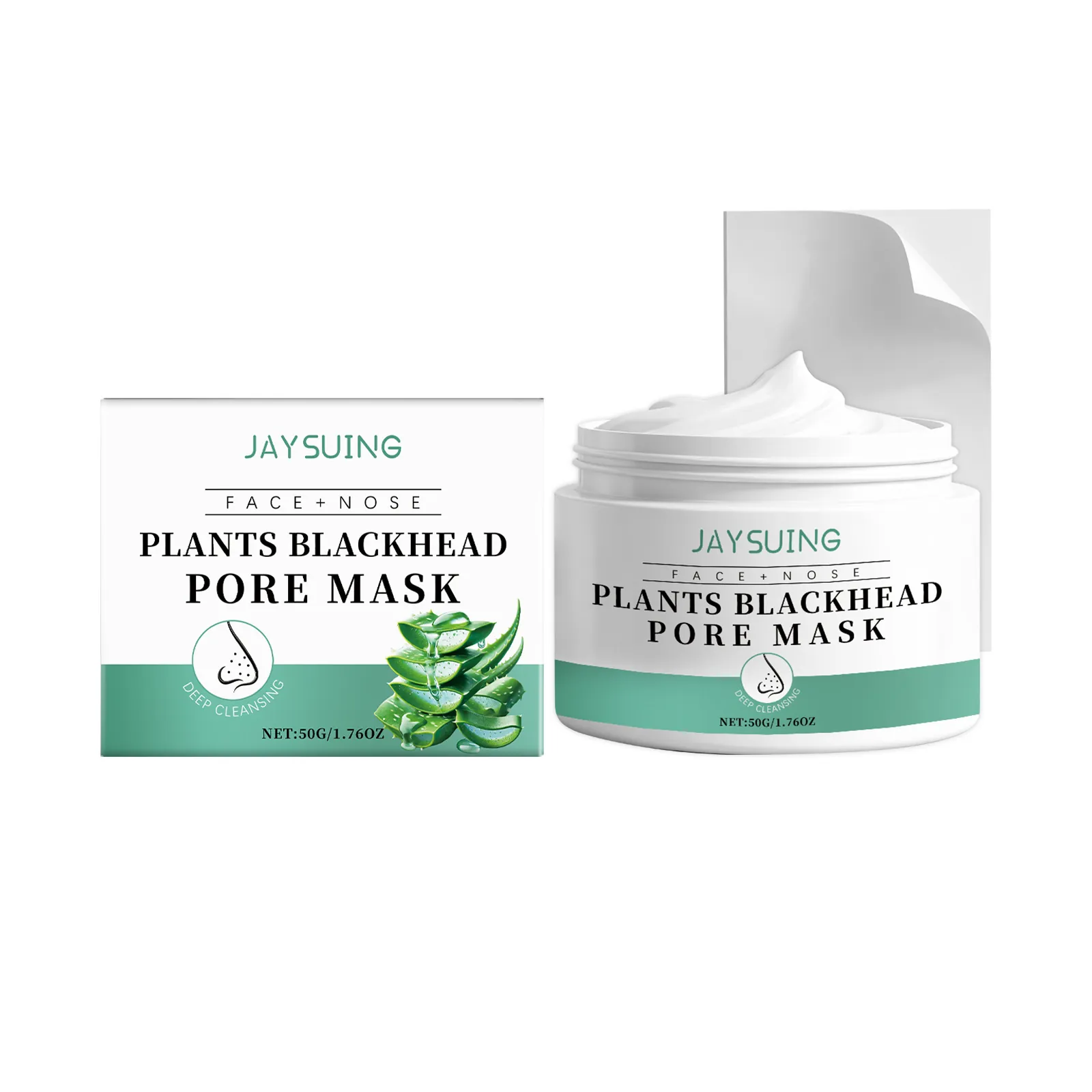 Mascarilla Peel-Off de Plantas Jaysuing para Puntos Negros Limpieza Profunda de Poros Piel Suave Crema para el Cuidado de la Cara y la Nariz Con Juego de Papel de Mascarilla