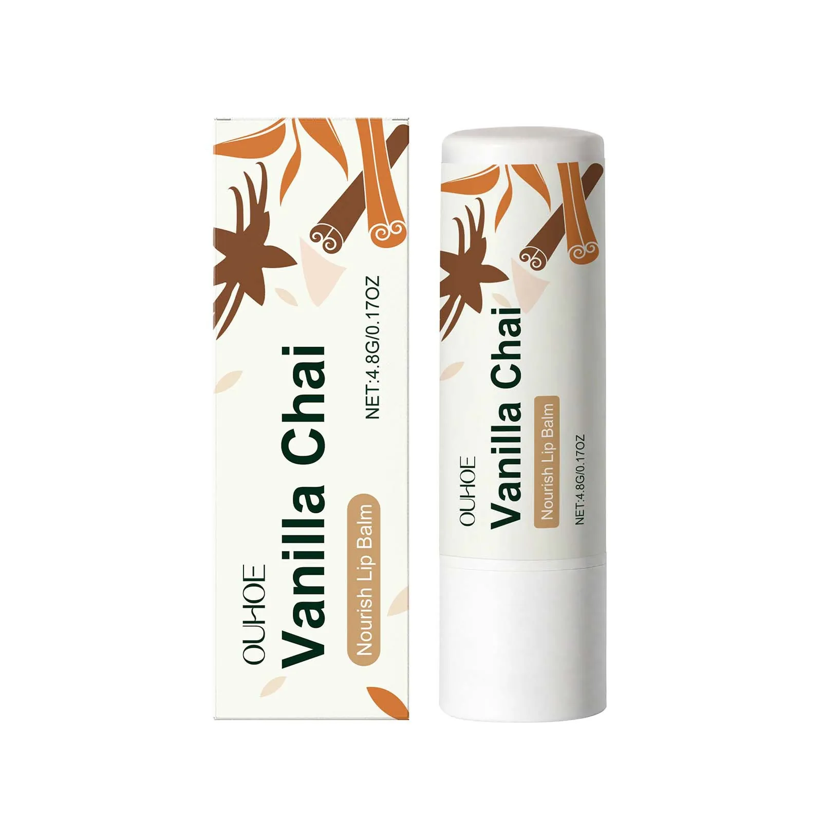 OUHOE Vanilla Chai Nourishing Lip Balm Deep Moisturizing Repairing Lip Gloss For Dry Lips Daily Lip Care Unisex