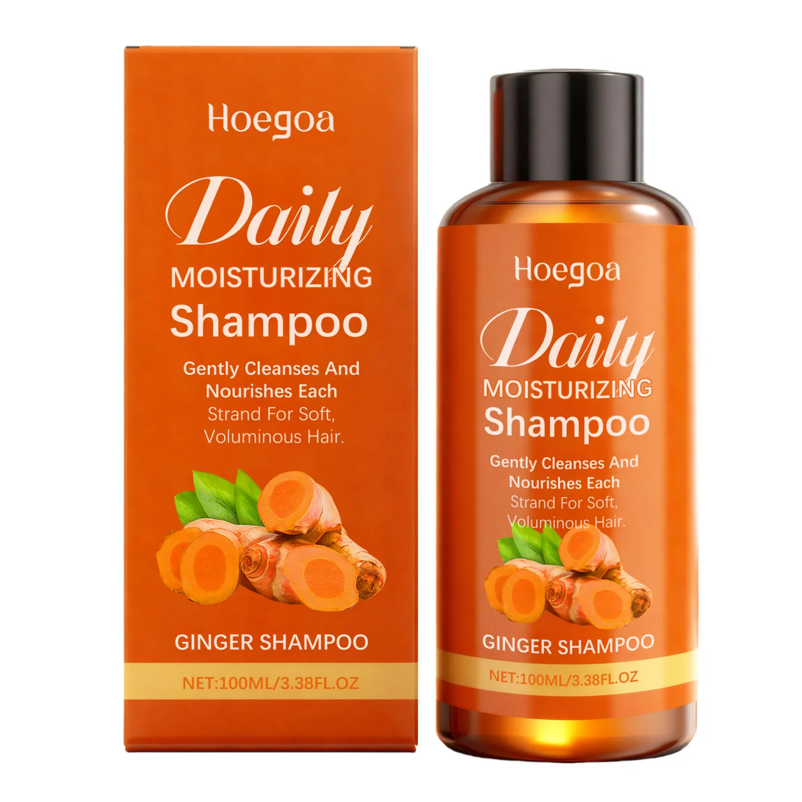 HOEGOA Gember Dagelijkse Hydraterende Shampoo Kruiden Hoofdhuidreiniging Voedende Volumeverhogende Shampoo Voor Glad Zacht Haar Vrouwen