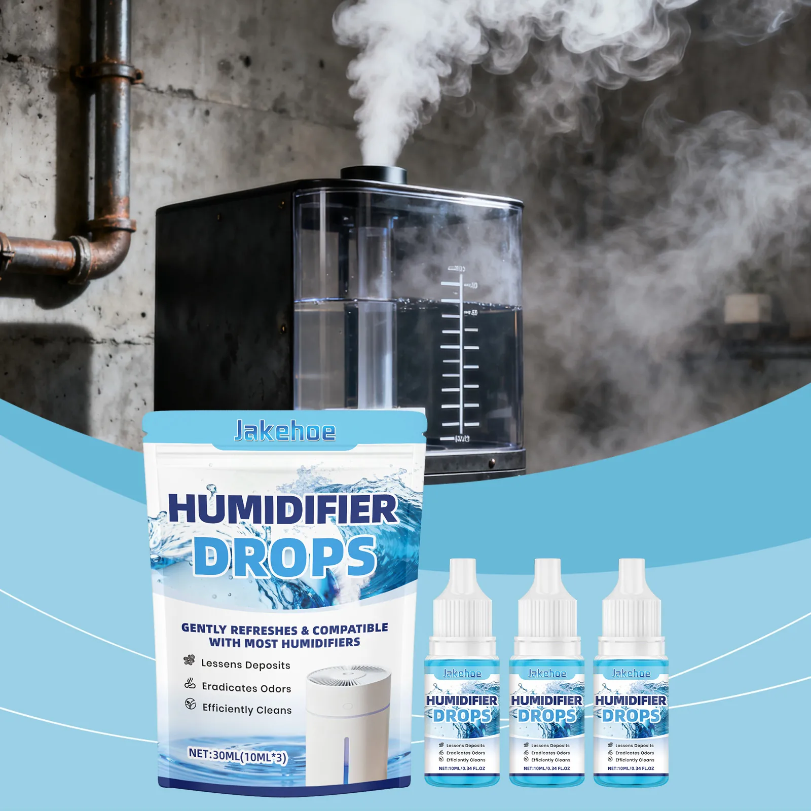 Humidifier Cleaner Drops Efficient Odor Eradication Limescale Removal Cleaning Liquid Solution For Home Air Purifiers