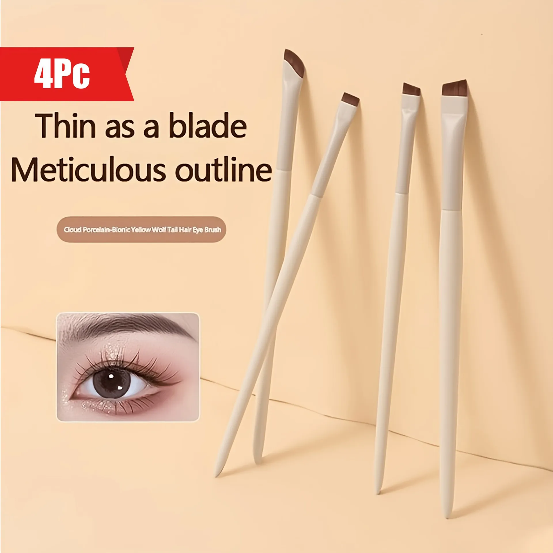 Ultra-Thin Blade Eyeliner Brush Angled Eyebrow Makeup Brush Professional Precise Eye Beauty Tools Synthetic Fiber For Women