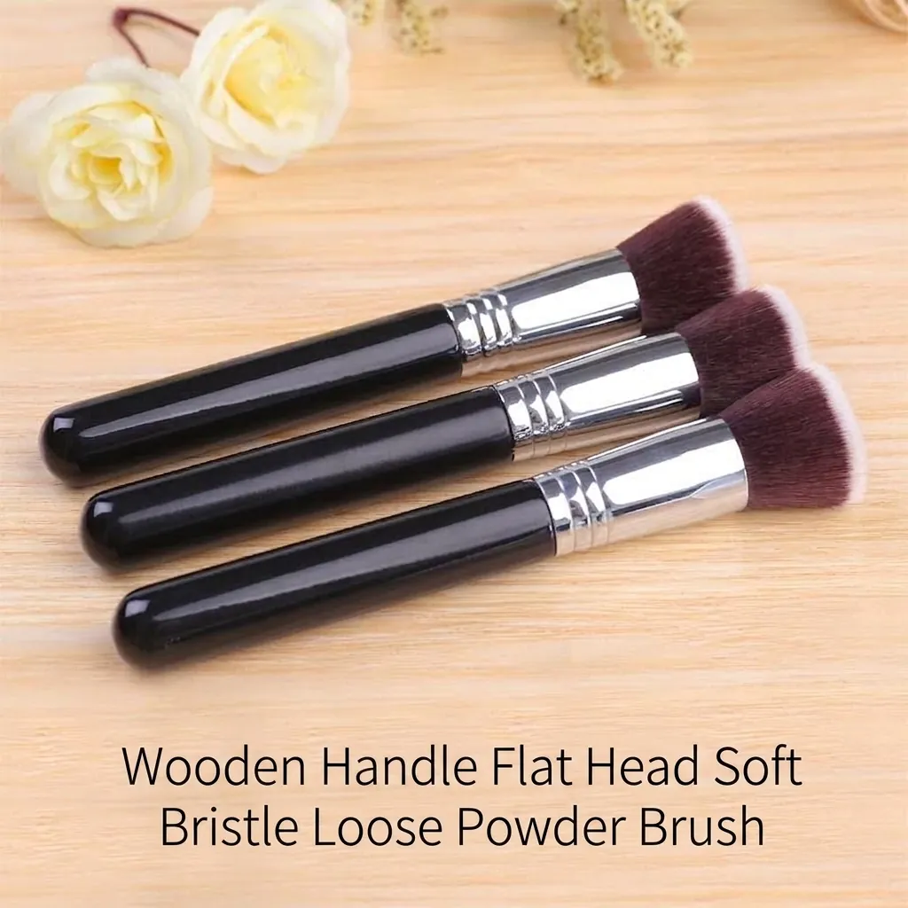Επαγγελματικό Πινέλο Μακιγιάζ Flat Top για Foundation Μαλακές Συνθετικές Τρίχες Πλαστική Λαβή για Πούδρα Ρουζ BB Cream