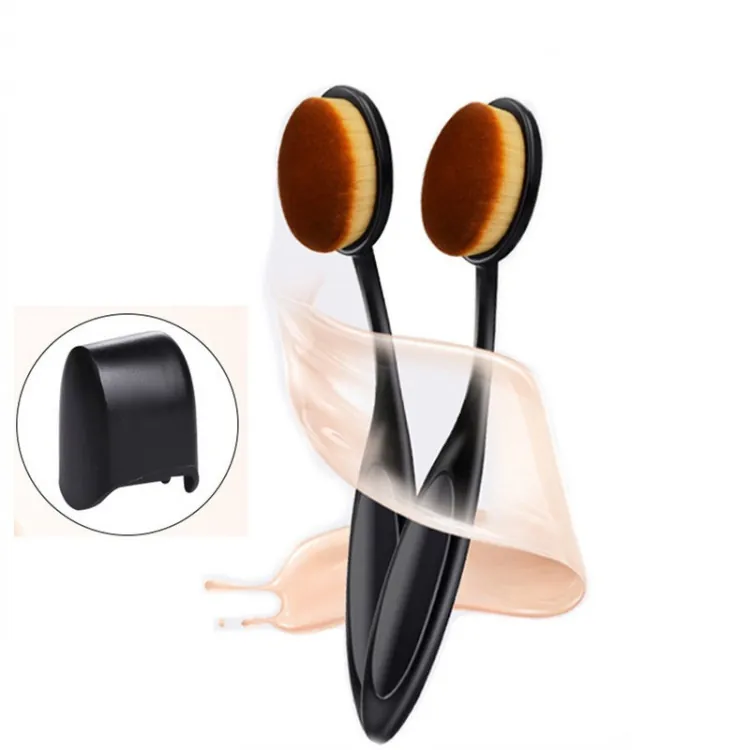 Επαγγελματικό Πινέλο Make-up σε Σχήμα Οδοντόβουρτσας Οβάλ Πυκνό Πινέλο Μακιγιάζ από Συνθετικές Ίνες για Υγρή Κρέμα BB