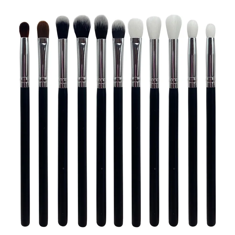 Professional Eyeshadow Brush Collection Synthetic Fiber Soft Eyebrow Nose Shading Brushes With Portable Travel Bag Cosmetic Tools For Women
