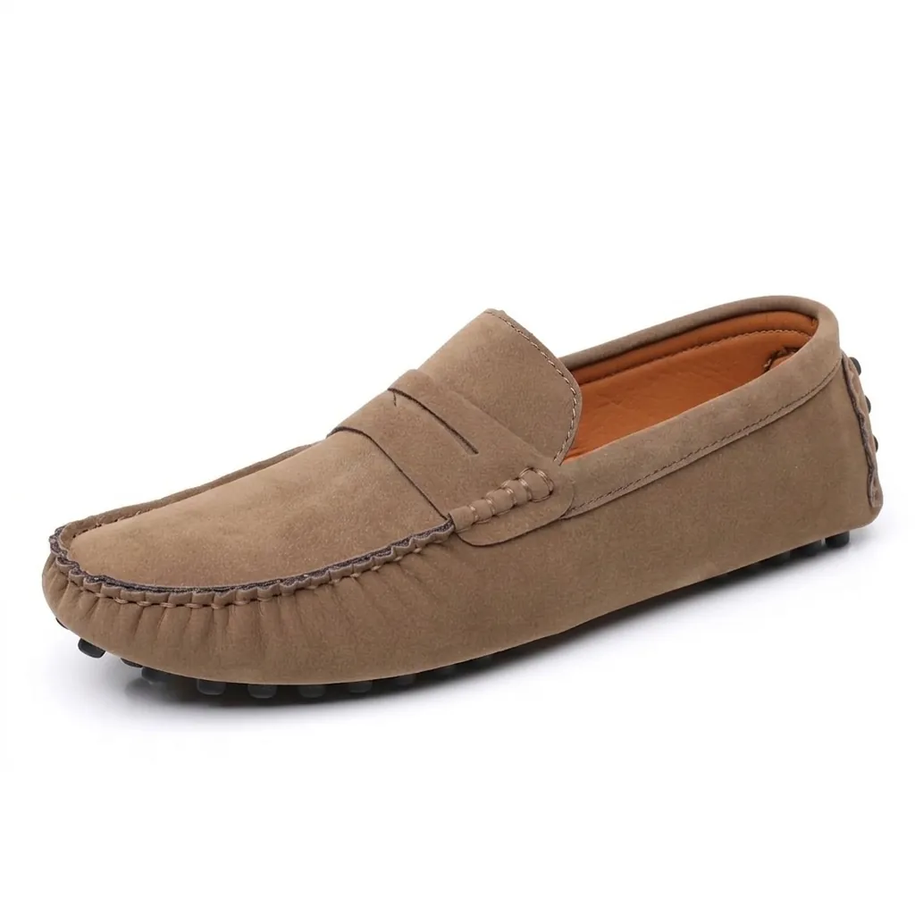 Men Suede Loafers Casual Slip-on Driving Shoes Fashion Moccasins With Anti-slip Pebble Sole Comfortable Lightweight Loafers For Men