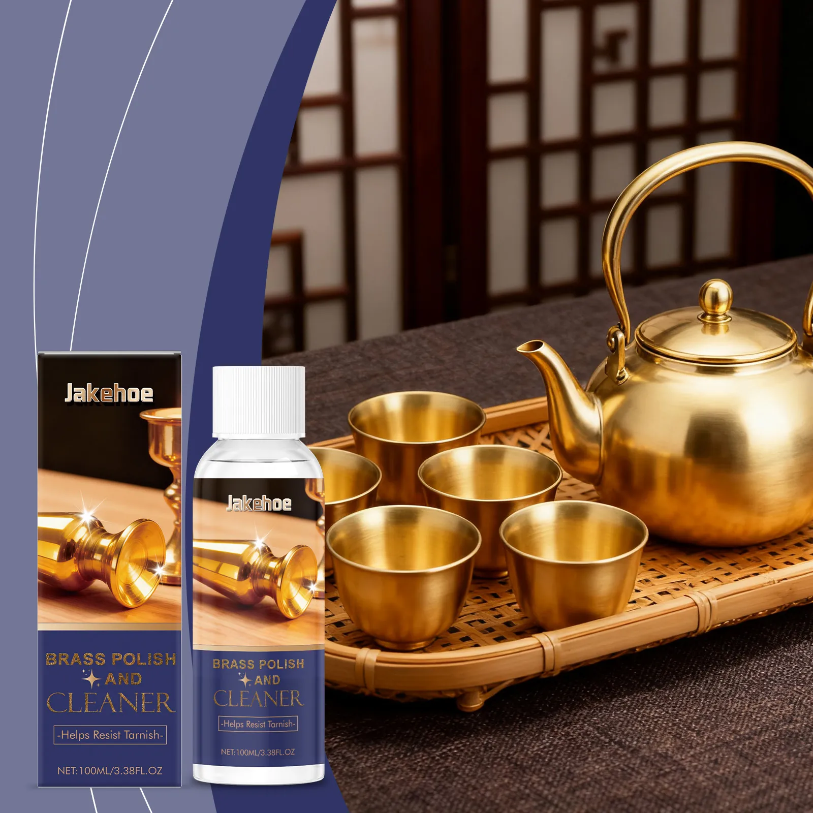 JAKEHOE Lucidante Ottone Detergente Professionale Restauratore Lucentezza Metallo Liquido Manutenzione Delicato per Ornamenti Casa
