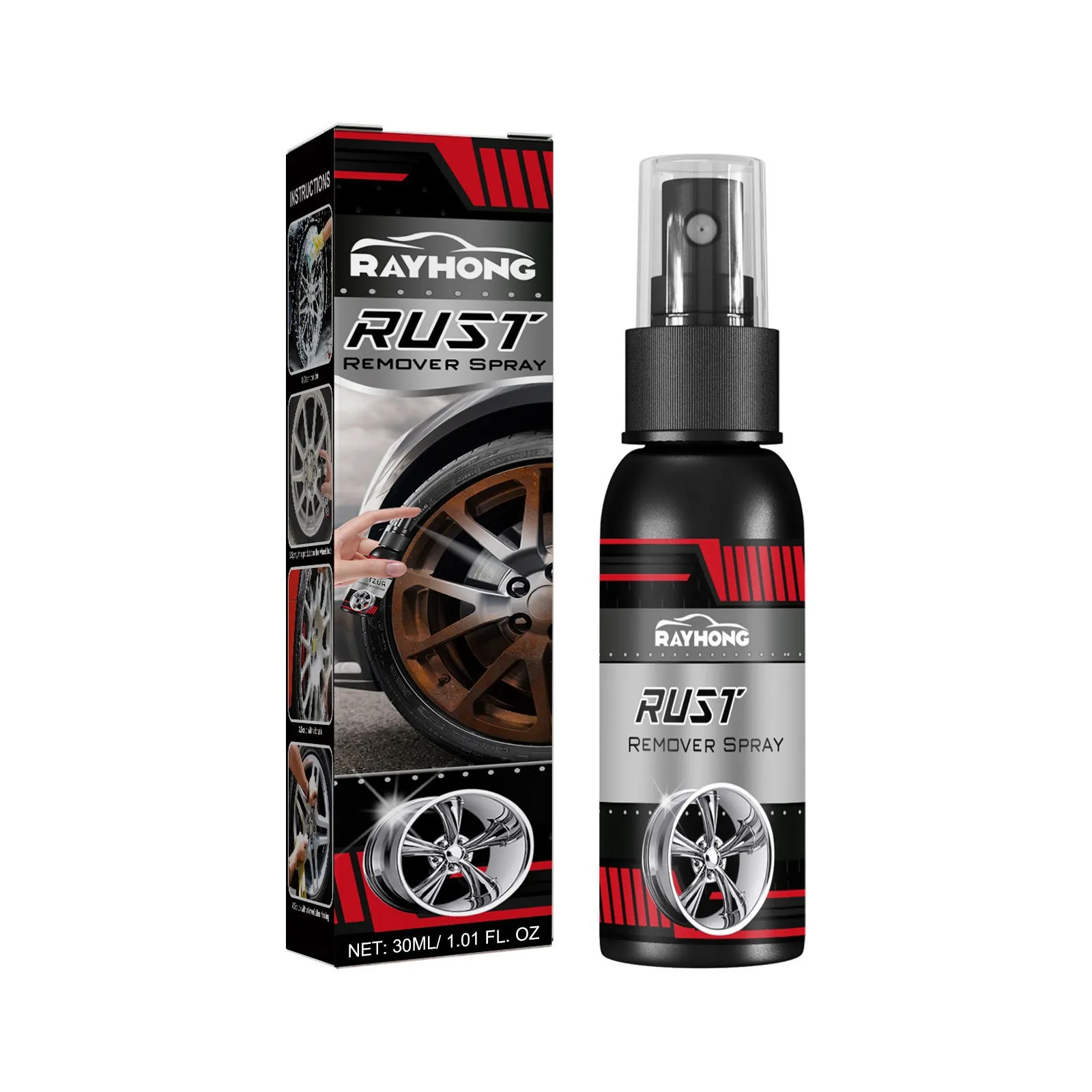 Rayhong Auto Rostentferner Spray Für Radnaben Lackoberfläche Metall Oxidation Reinigung Aufhellung Rostumwandler