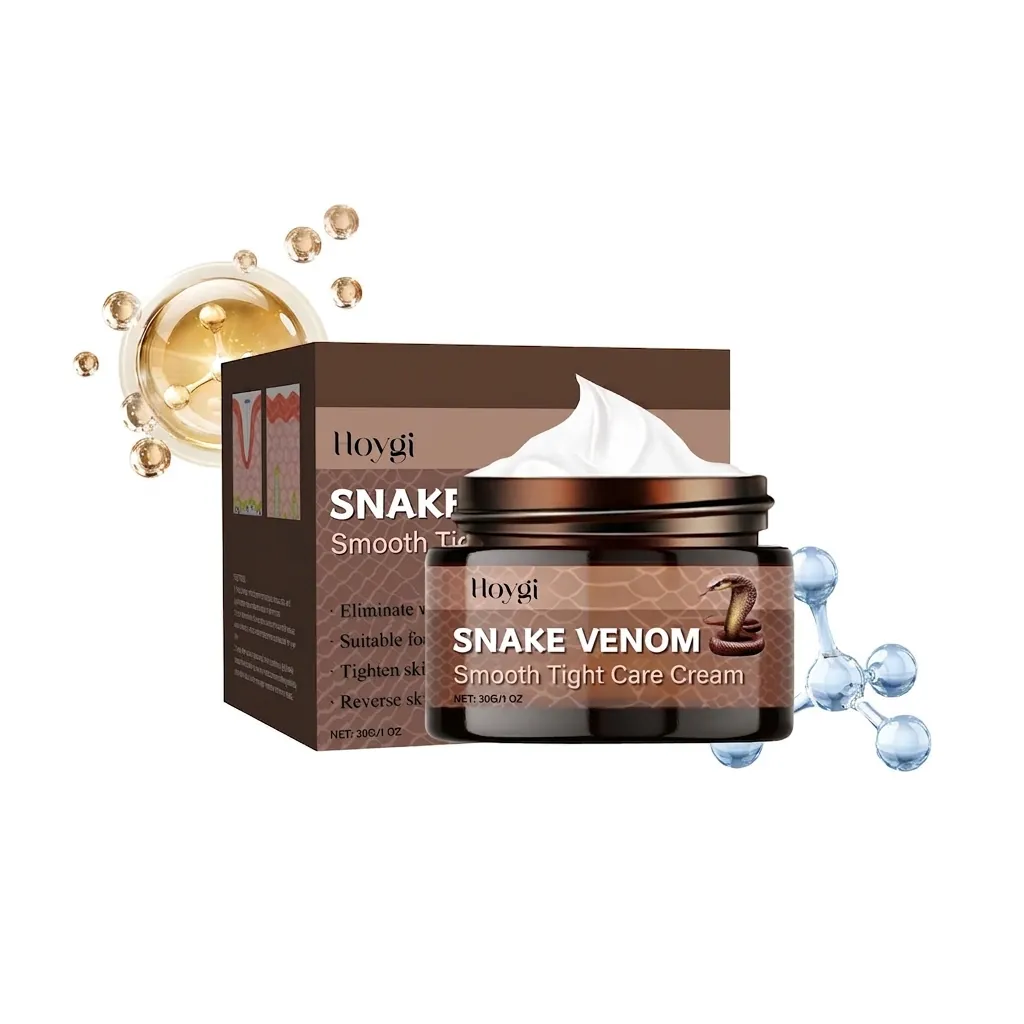 HOYGI Crème de Soin Lissante et Fermeté au Venin de Serpent Anti-rides Hydratante Illuminante Crème Visage pour Femmes