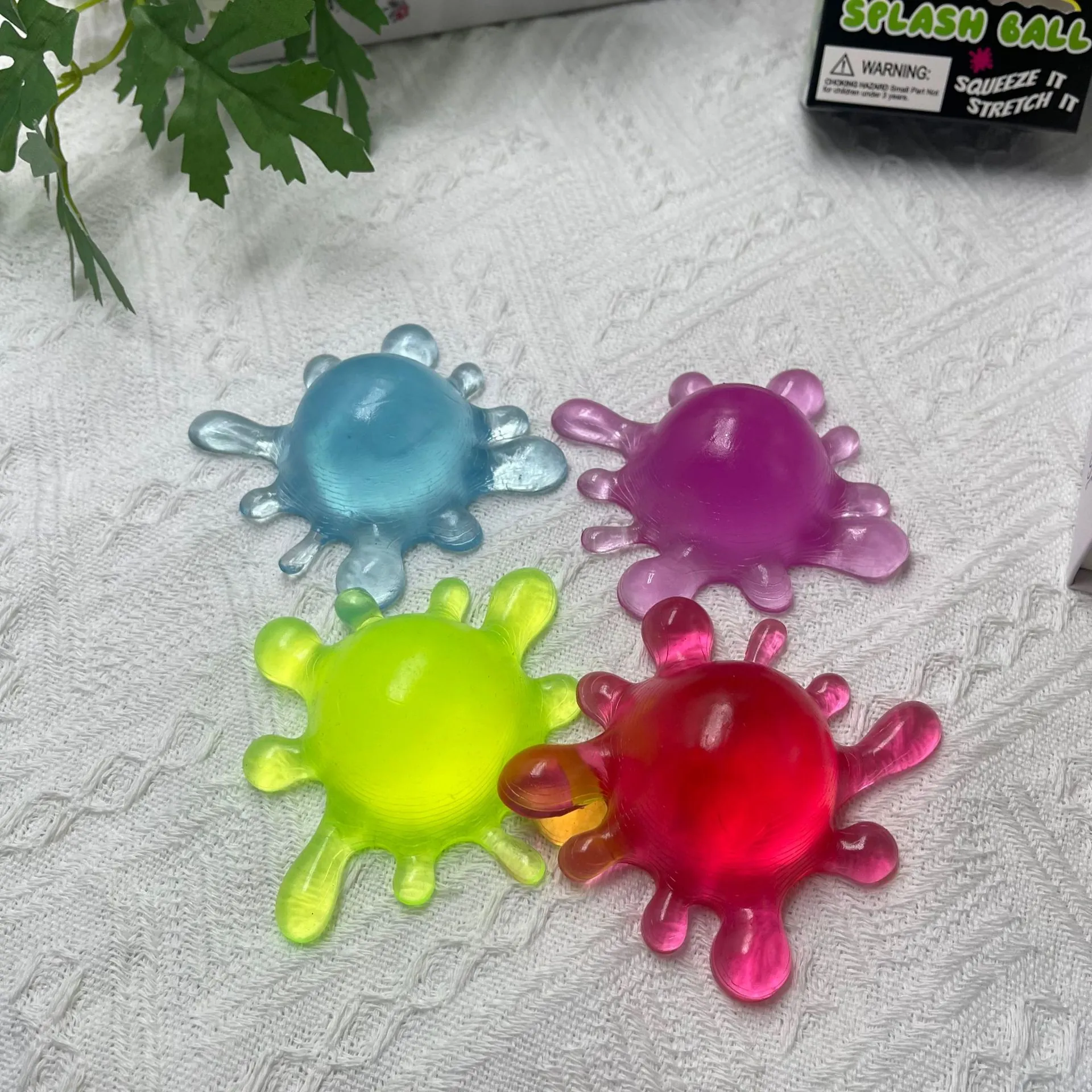 Splash Ball Virus Form Squishy Spielzeug TPR Transluzent Stressabbau Spielzeug Für Kinder Erwachsene Büro Haus Quetschspielzeug