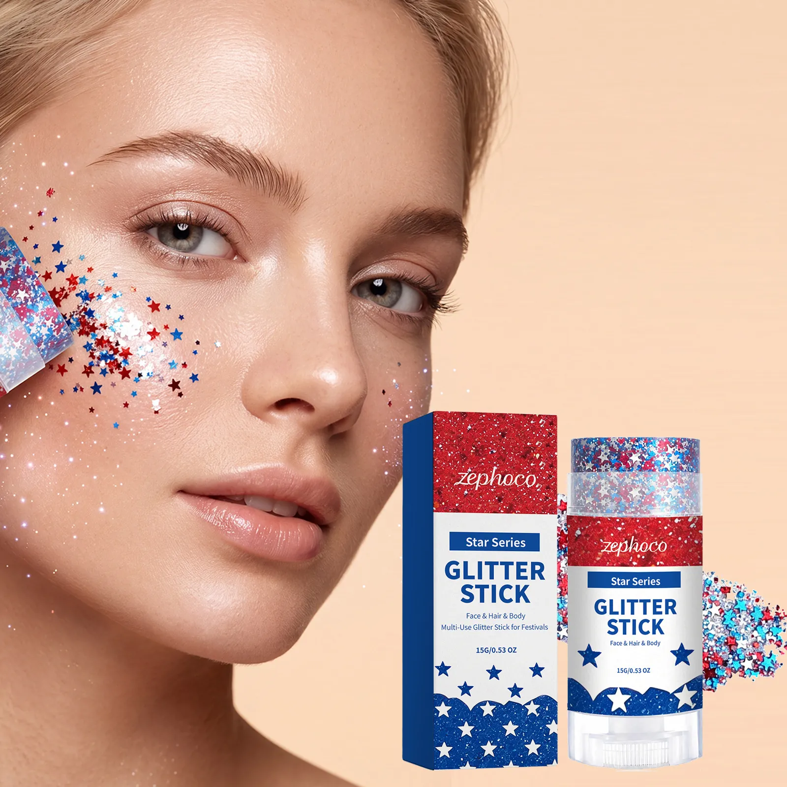 Star Series Feest Glitterstick Multifunctionele Ster Pailletten Voor Gezicht Haar Lichaam Lichaamskunst Feestelijke Cosmetica