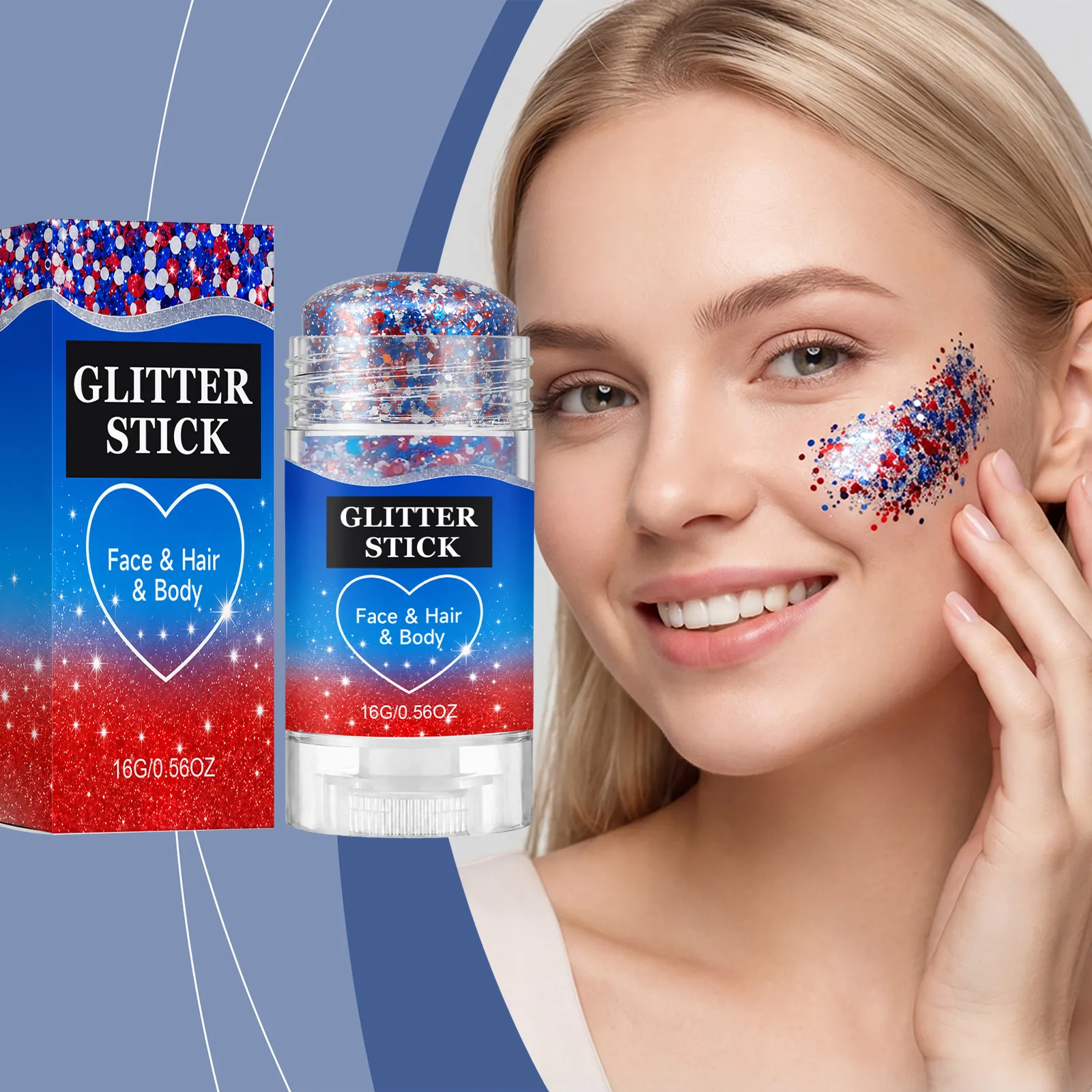 Stick Glitter per Corpo Viso Capelli Cremoso Multicolore Scintillante Stick Trucco per Feste Palcoscenico Festival Cosmetici