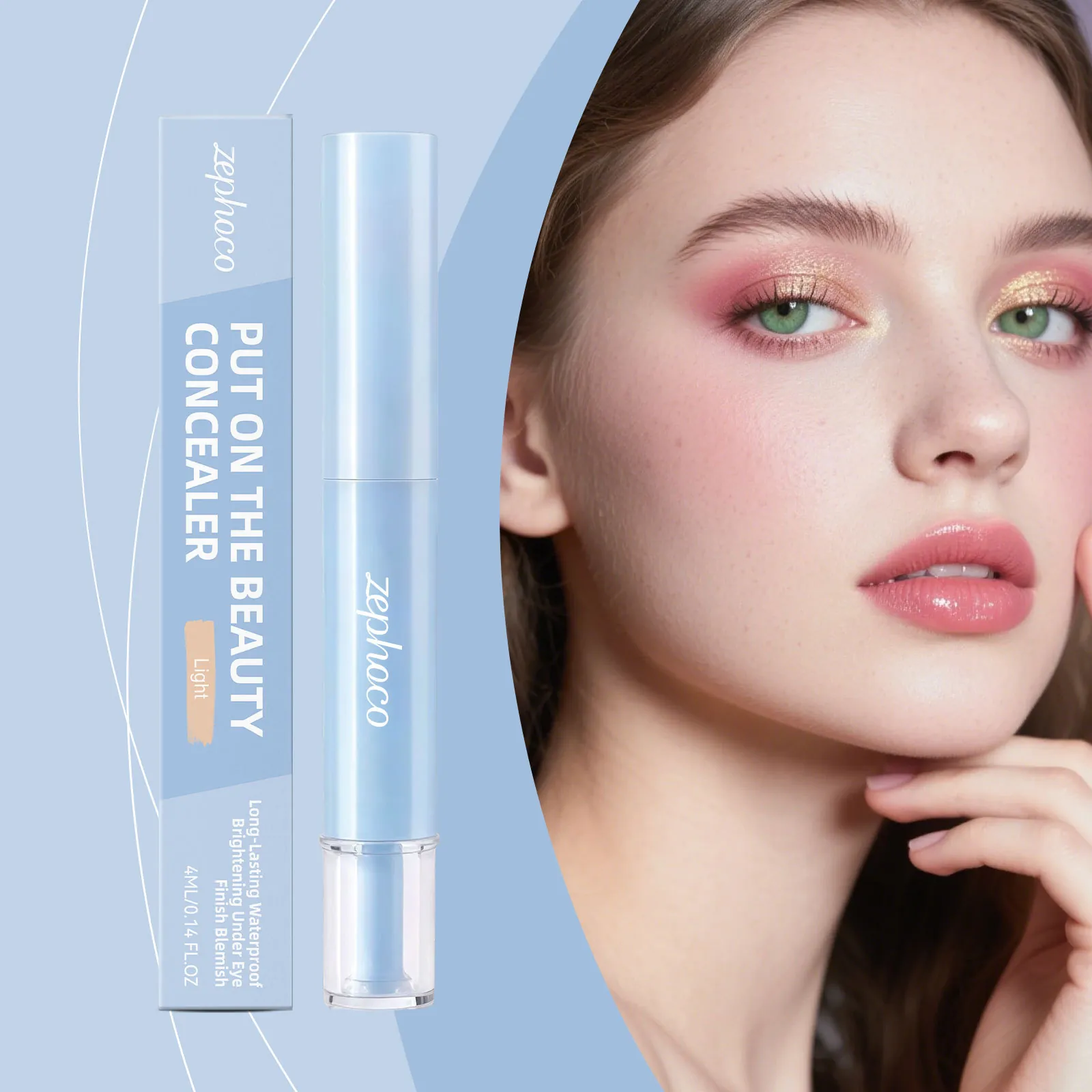 Zephoco Stylo Correcteur Lisse Hydratant Imperméable Éclaircissant Stick de Contour du Visage Longue Durée Maquillage