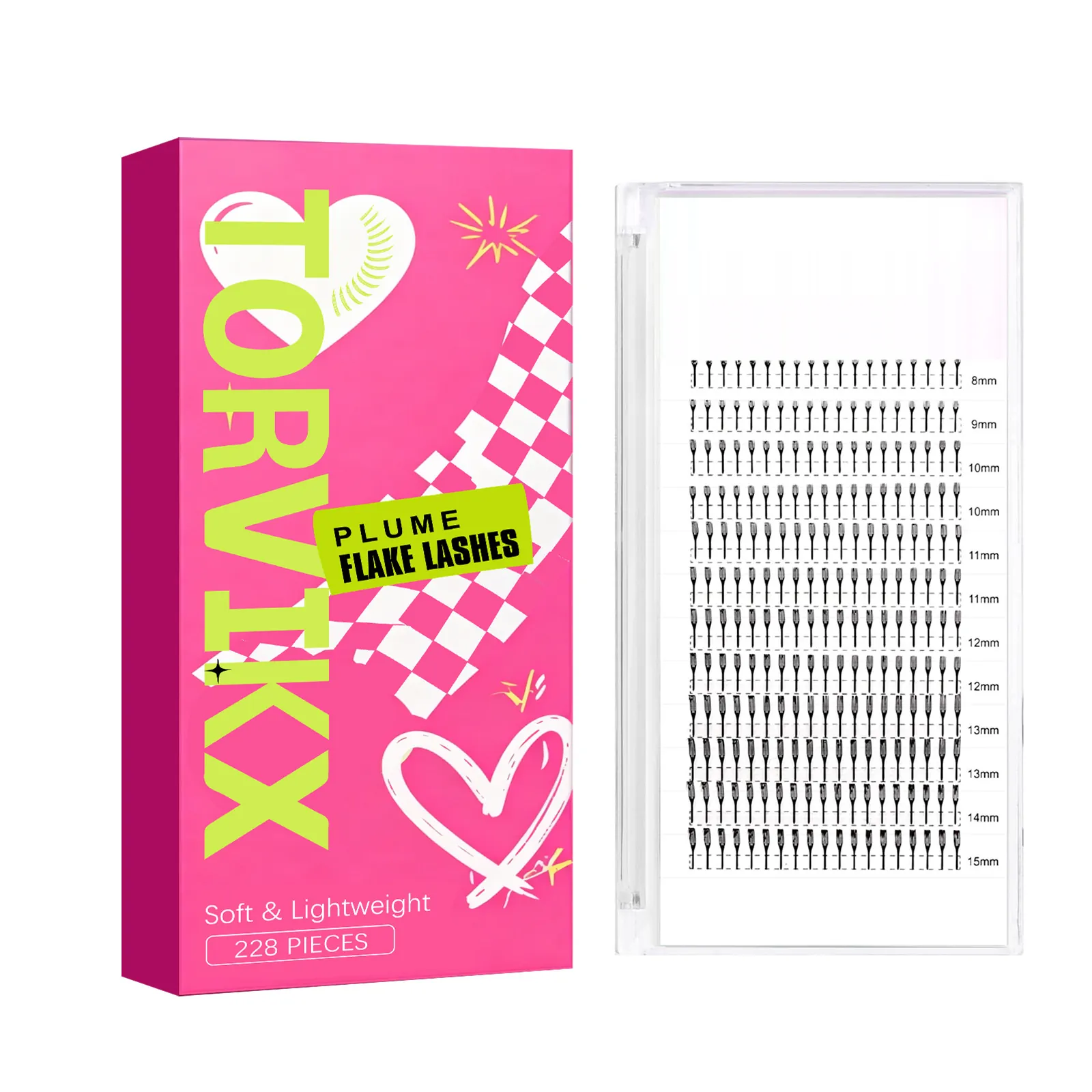 TORVIKX Plume Flake Ciglia Finte a Grappolo Singolo Naturali Morbide Leggere Ventagli Pre-fatti Extension Ciglia Stile Manga