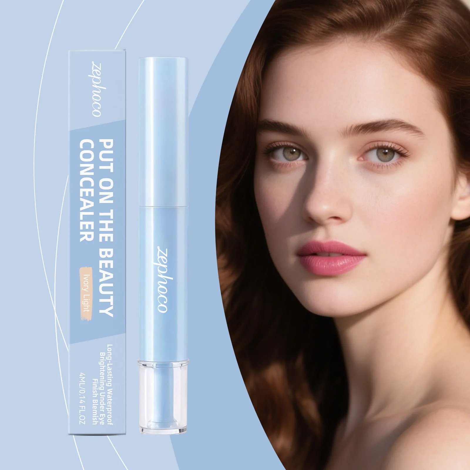 Zephoco Stylo Correcteur Ivory Light Imperméable Longue Durée Éclaircissant Maquillage Contour du Visage Crème Lisse Portable