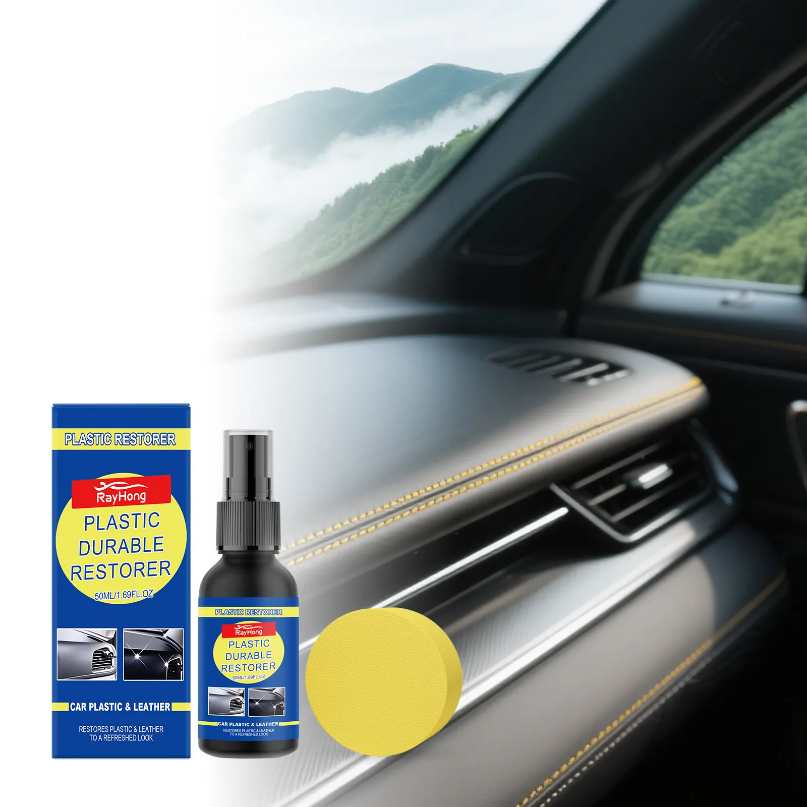 RayHong Car Plastic Restorer Coating Agent Interior Exterior Parts Restoration Polish Cleaning Long Lasting Protection UV Protection