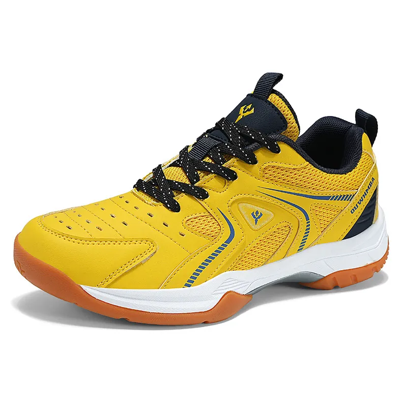 Chaussures de Badminton pour Hommes Respirantes en Cuir Synthétique et Maille Baskets Antidérapantes Résistantes à l'Usure Chaussures de Sport pour Hommes Adolescents