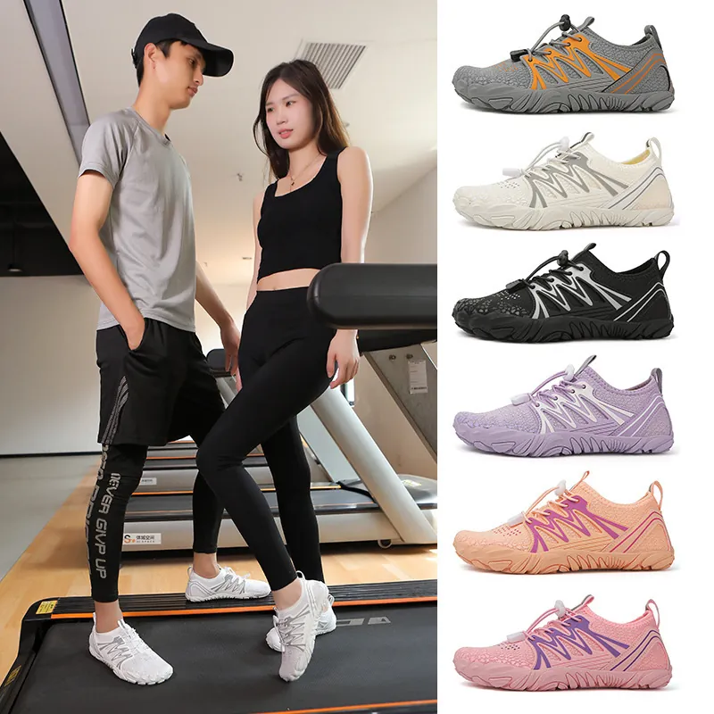Quick-Dry Water Shoes Five-Finger Aqua Shoes Non-Slip Rubber Sole Outdoor Hiking Wading Beach Sports Shoes For Men Women