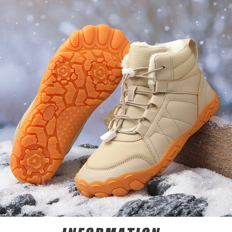 Barefoot Style Five Finger Snow Boots Warm Faux Fur Lined Winter Outdoor Shoes Waterproof Non-slip Casual Boots For Men Women