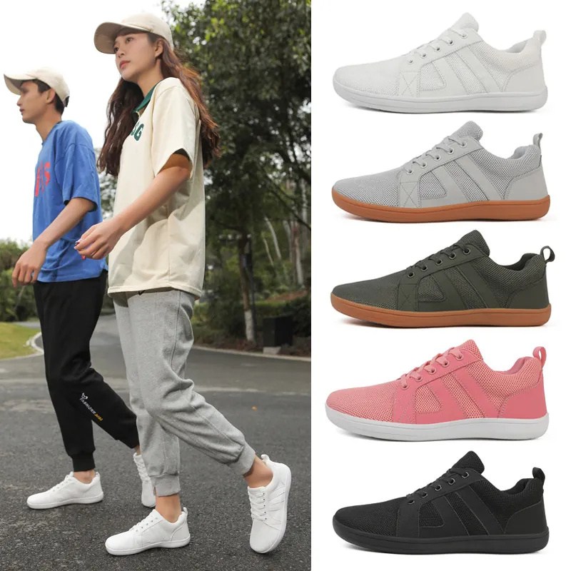 Unisex Barefoot Shoes Wide Toe Box Mesh Breathable Fitness Training Shoes Lightweight Flat Running Sneakers Gym Sport Shoes