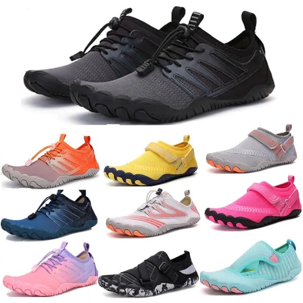 Unisex Five Finger Water Shoes Barefoot Quick Dry Mesh Beach Aqua Shoes Non-Slip Breathable Outdoor River Tracing Sneakers