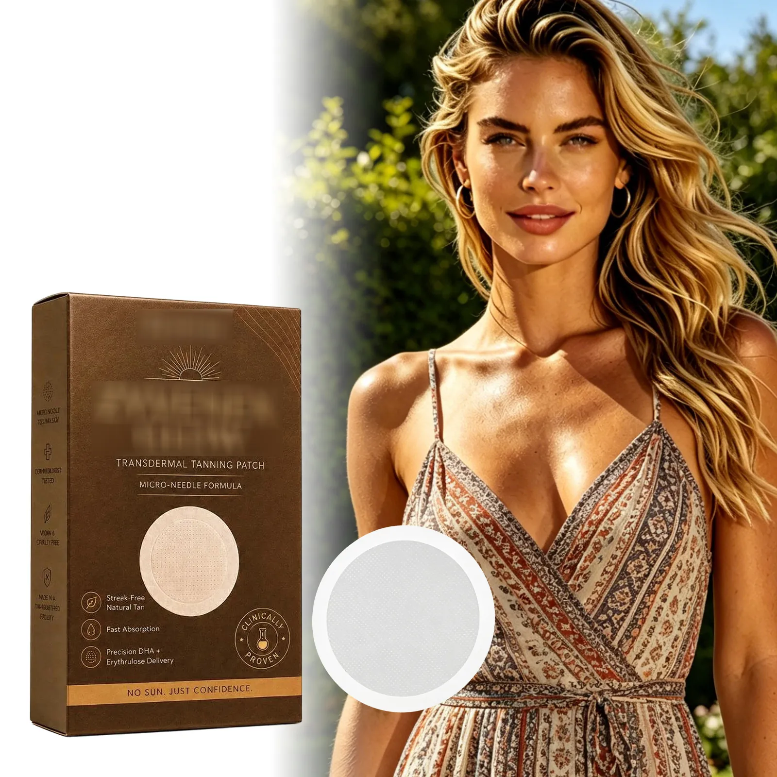 Cerotto Abbronzante Senza Sole Formula con Microaghi Cerotto Abbronzante Transdermico per Carnagione Bronzo Grano Cura della Pelle