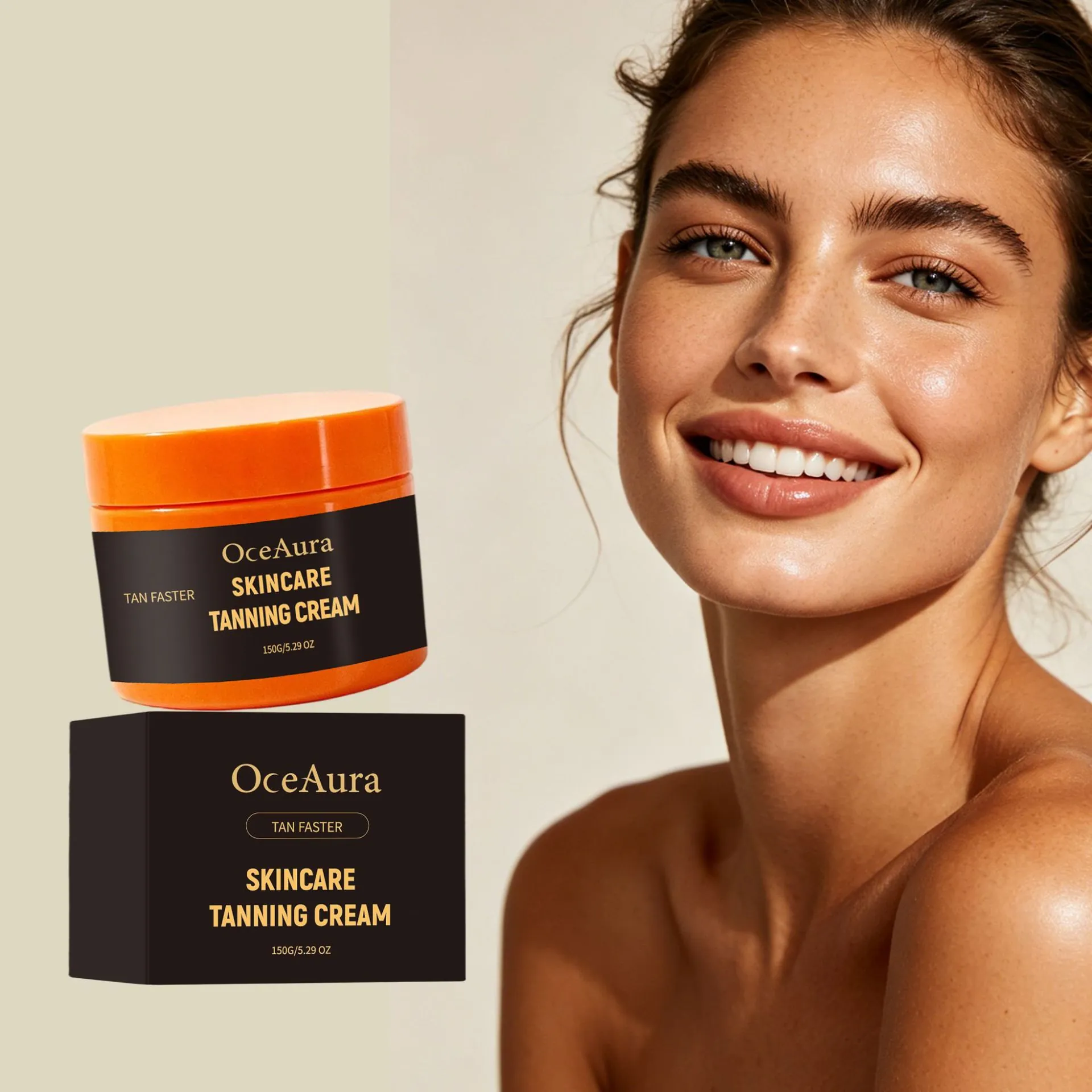 OceAura Skincare Bräunungscreme Für Körper Bronze Hautton Natürlicher Glanz Selbstbräuner Feuchtigkeitsspendender Körperbalsam