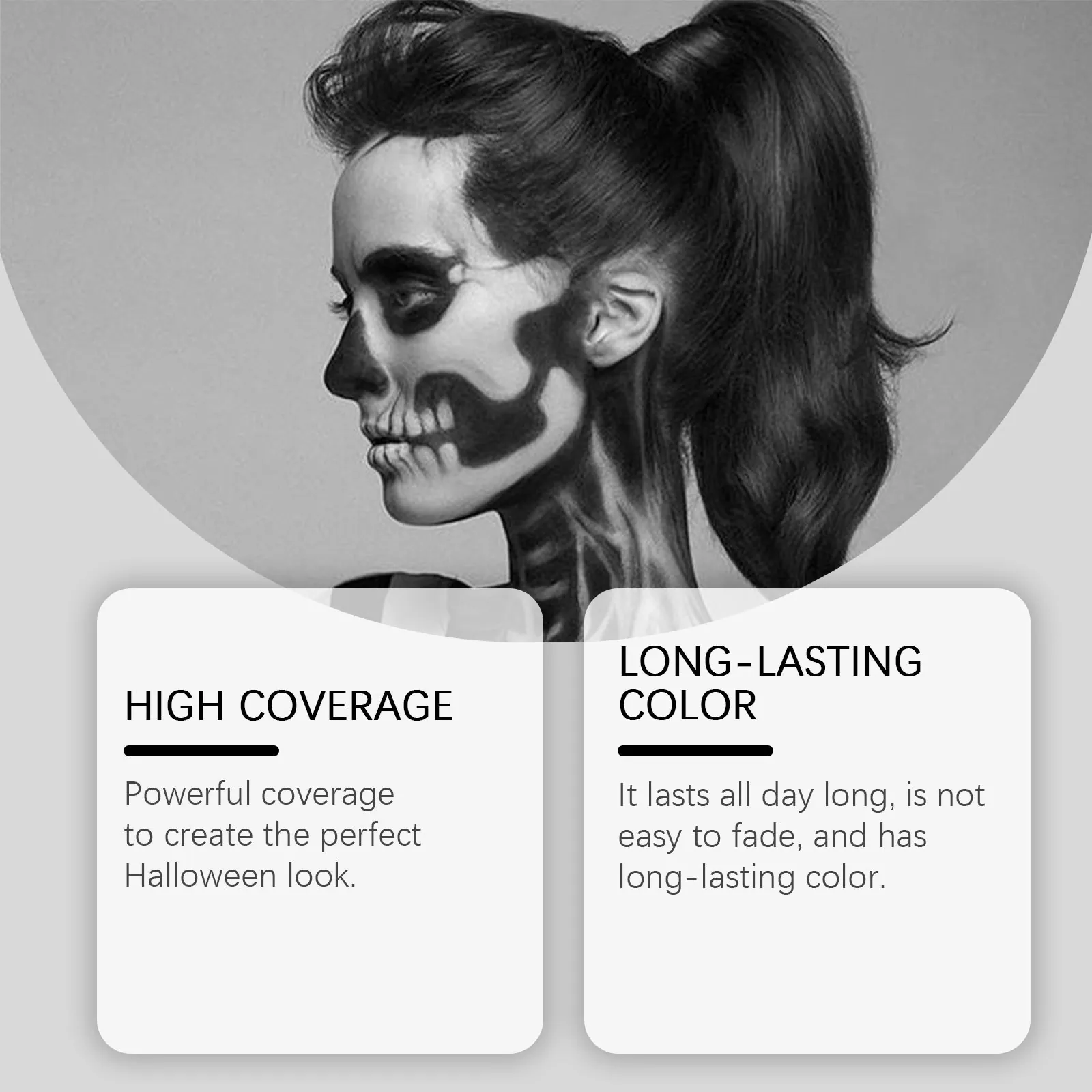 Halloween Face Paint Stick Set Professional Black White Body Paint Sticks With Brush And Sponge For Clown Skull Cosplay Makeup