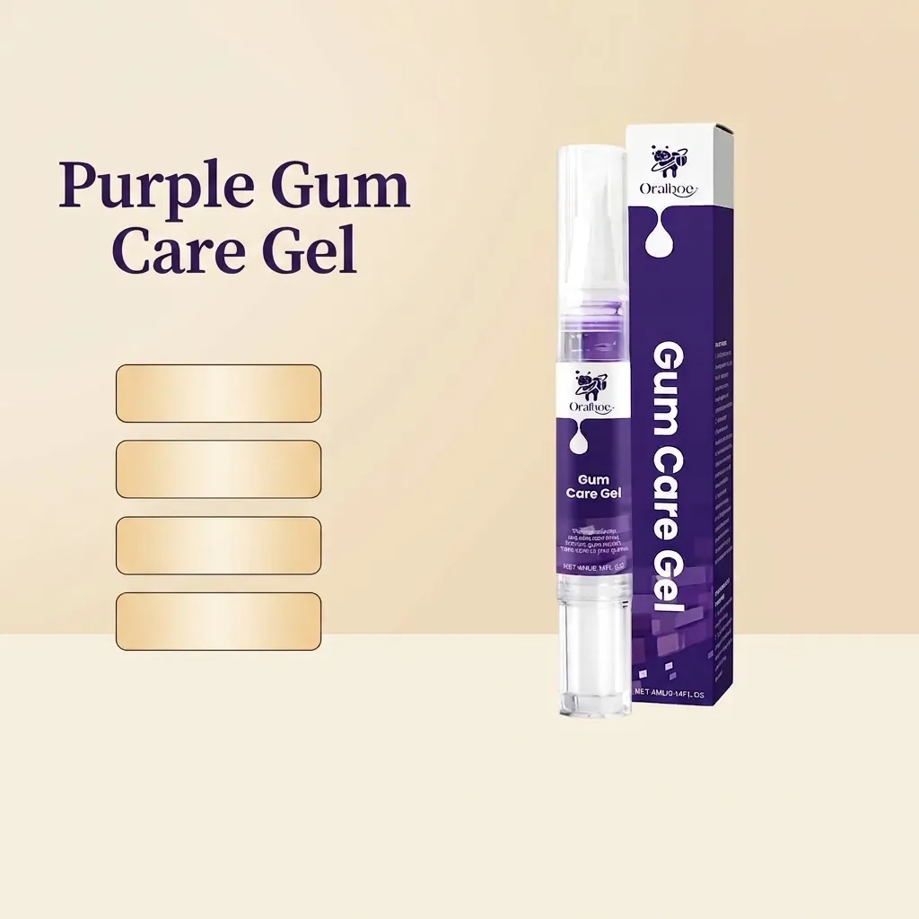 Oralhoe Gel Púrpura para el Cuidado de las Encías Salud de las Encías Limpieza Profunda Eliminación de Manchas Lápiz Blanqueador Portátil