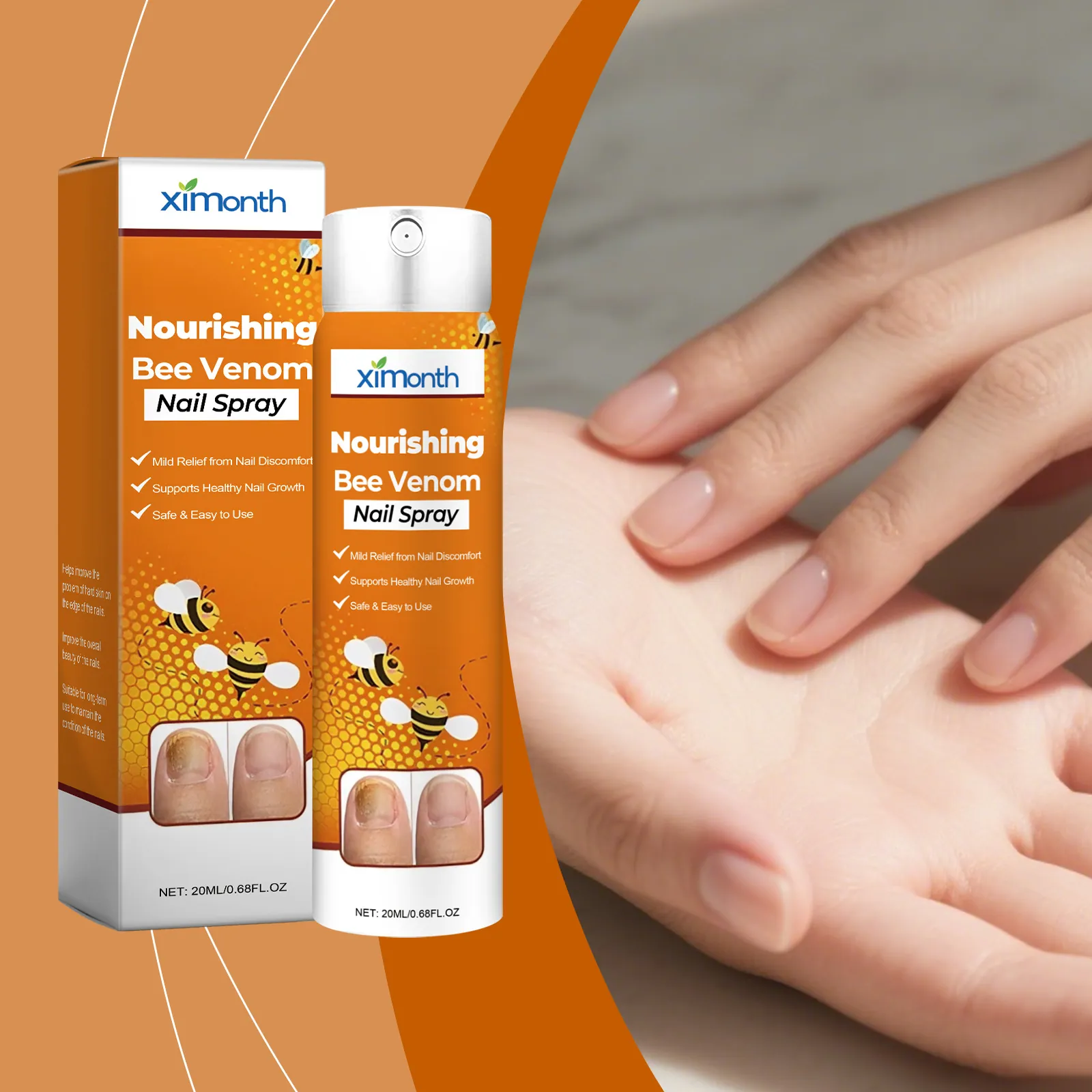 Ximonth Bienengift Nagelpflegespray Zur Stärkung Und Reparatur Von Finger Und Zehennägeln Milder Nagelhautpflege Nebel Für Hände Und Füße