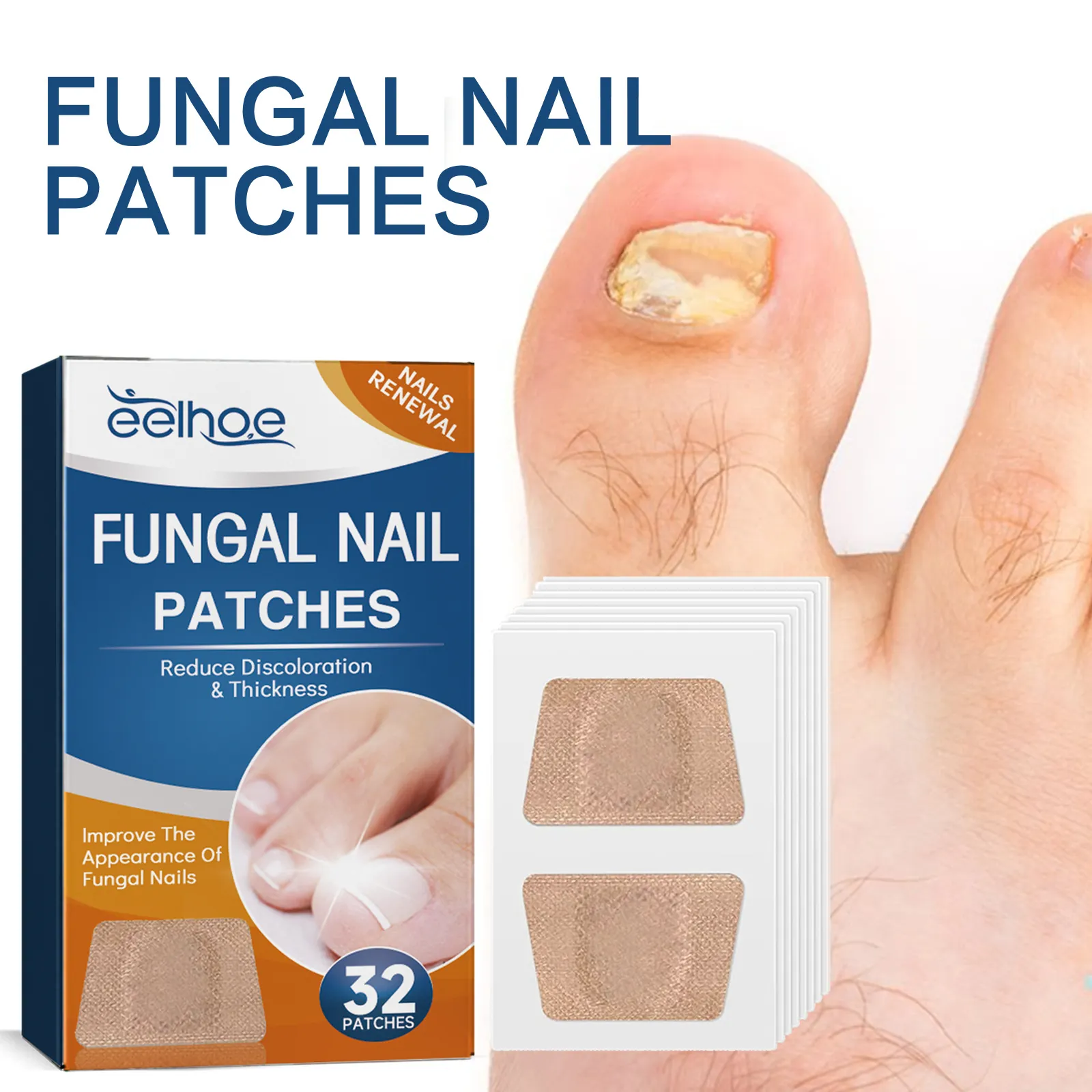 Professionele Schimmelnagel Herstel Patches Ademende Huidvriendelijke Teennagel Verzorging Voor Verkleurde Verdikte Nagels Gladde Afwerking Unisex