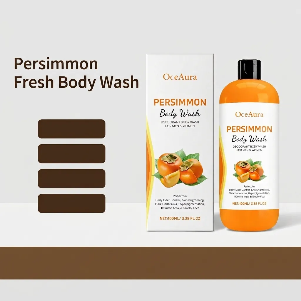 Oceaura Persimmon Body Wash Deodorant Skin Brightening Gentle Cleansing Moisturizing Refreshing Shower Gel Body Care