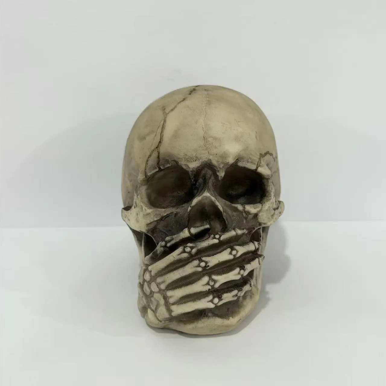 Halloween Totenkopf Harz Statue Nichts Hören Sehen Sagen Skelettkopf Gotische Tischdeko Handwerk Halloween Party Deko