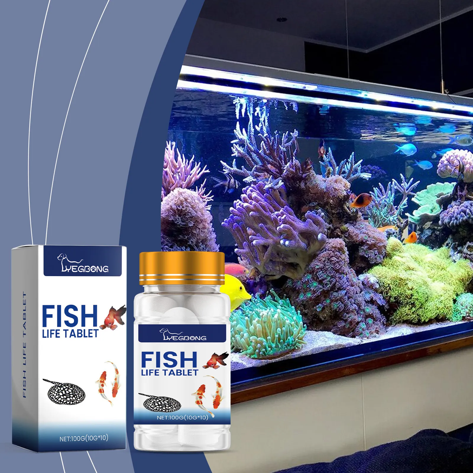 Acquario Sale Minerale Compresse Per Acquario Yegbong Fish Life Tablet Regolatore PH Stabilizzatore Qualità Acqua Accessorio Cura Pesci