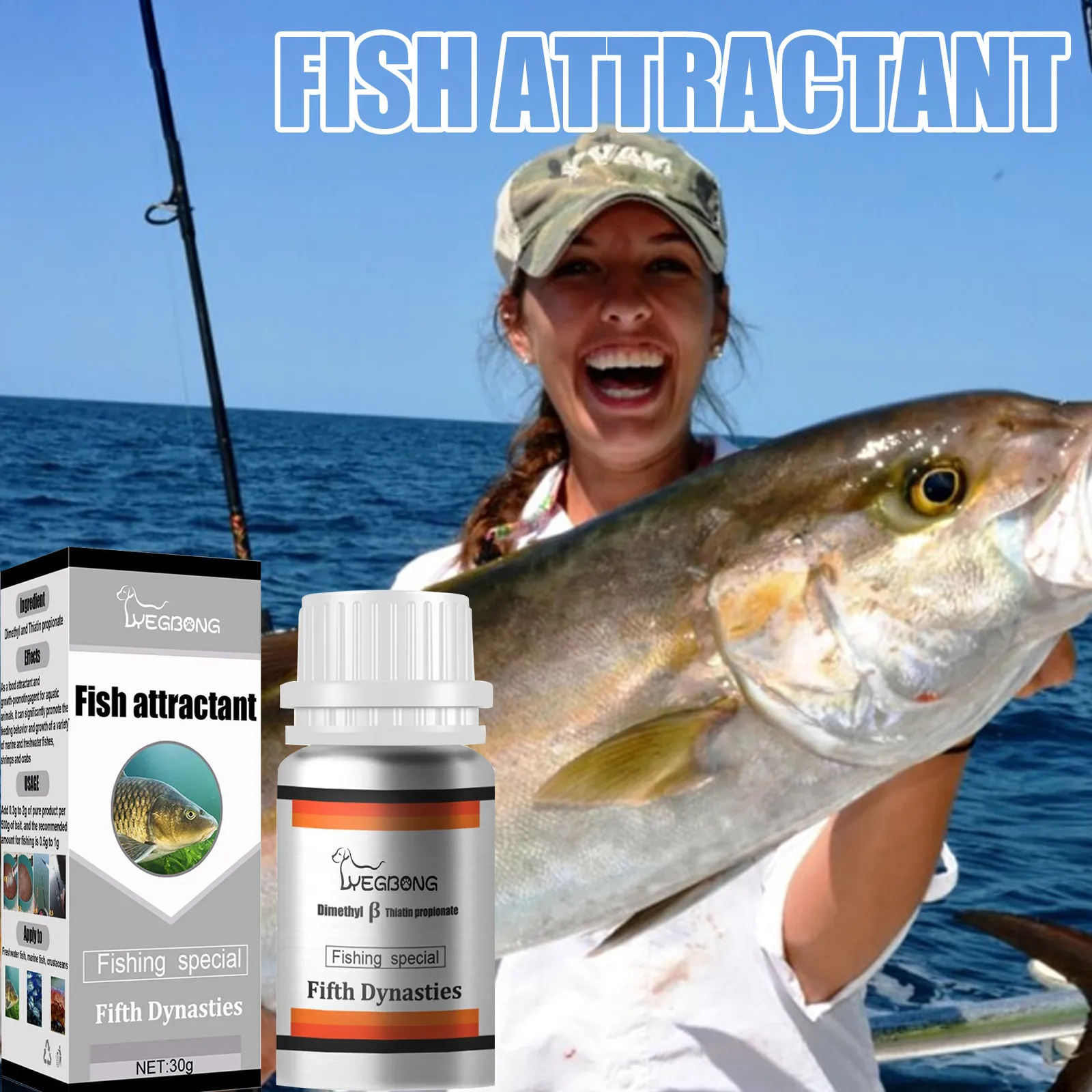 Attractif à Haute Concentration pour Poissons DMPT Additif d'Appât de Pêche pour Carpe Carassin Carpe Amour Eau Douce Mer