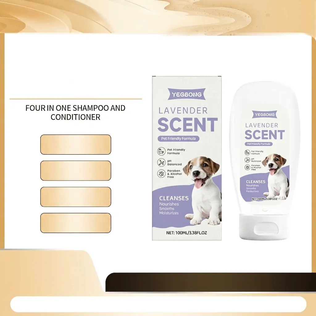 YEGBONG Champú Calmante para Perros Aroma a Lavanda Limpieza Hidratante Nutritiva Desodorizante Suave para Todos los Perros