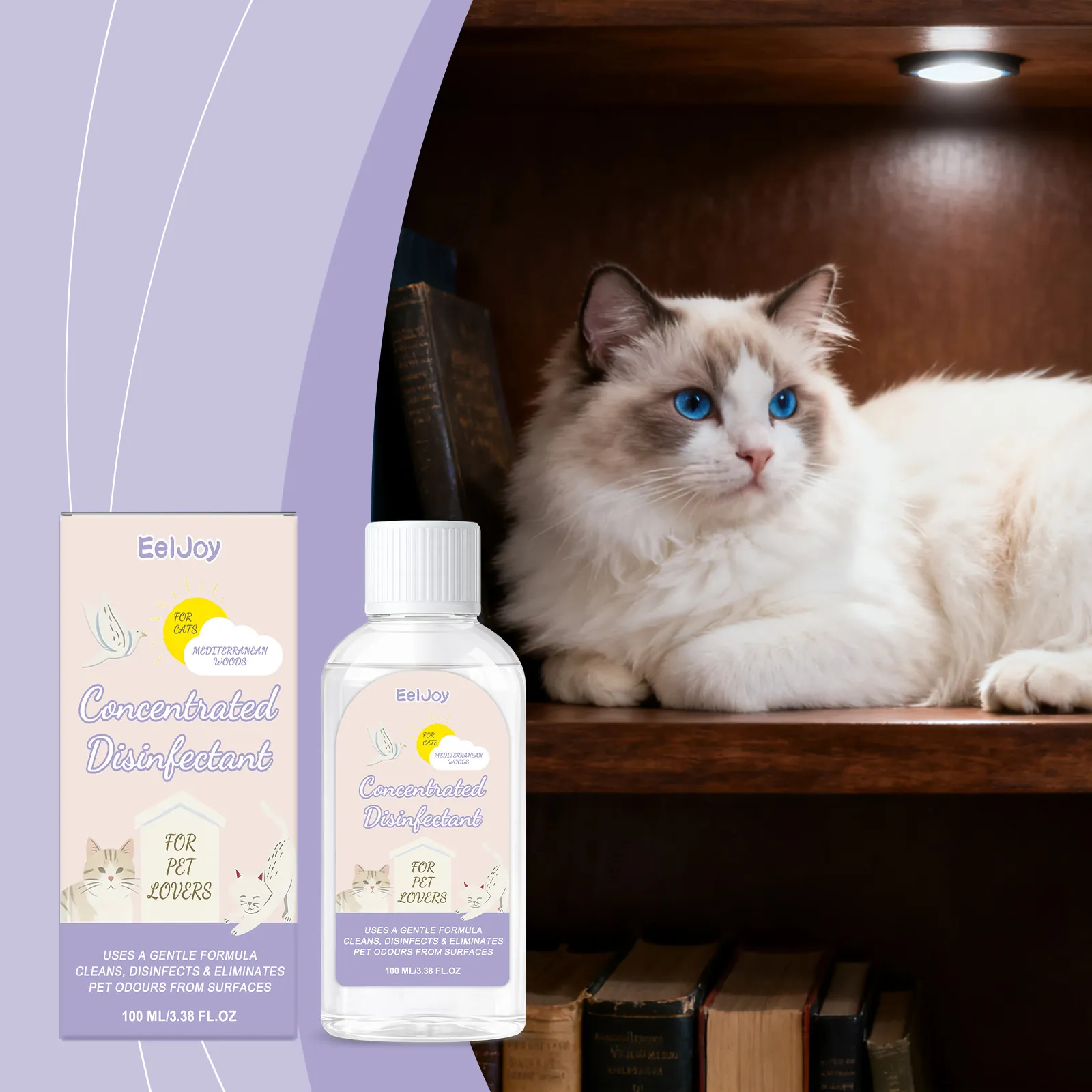 Eeljoy Katzen Deodorant Spray Mediterrane Wälder Duft Sanfte Haustier Oberflächenreinigung Desinfektionsflüssigkeit Für Katzenumgebung Heimpflege
