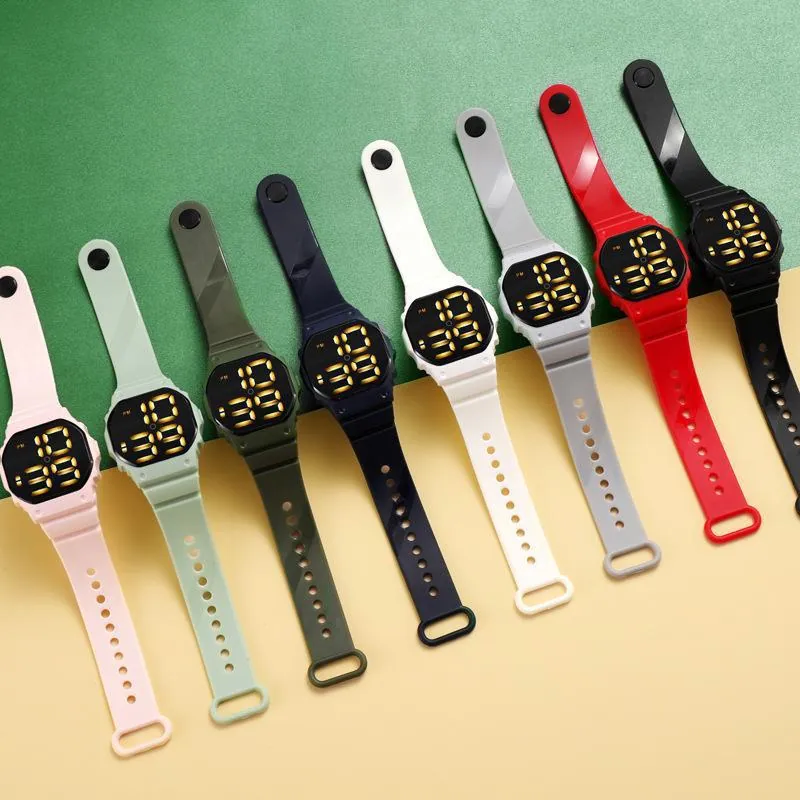 Fashion LED Digital Sport Watch Square Large Screen Waterproof Silicone Wristband Electronic Wristwatch For Student Men Women